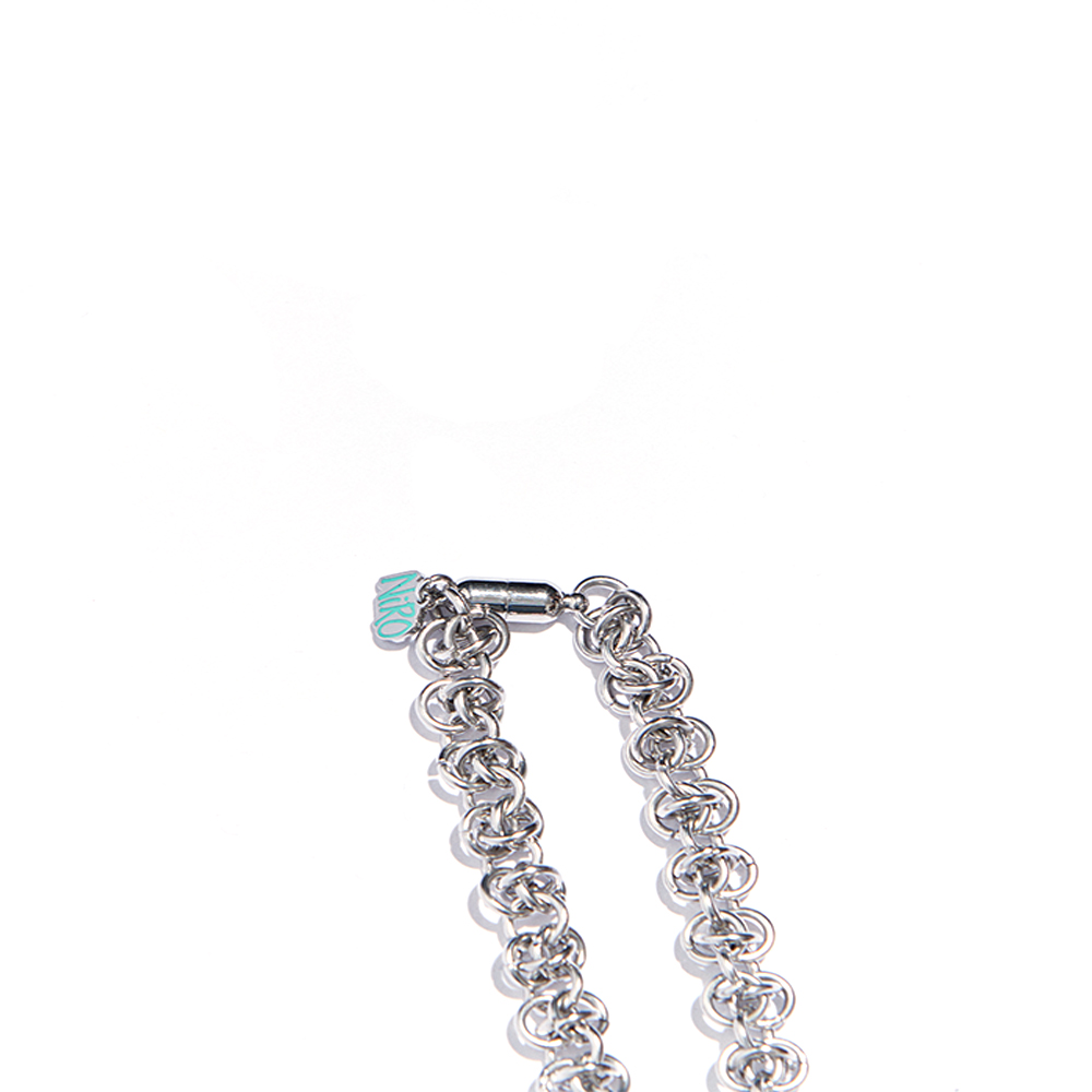 ★ NiRO SERENDIPITY★ HOLOGRAM HEART BYZANTiNE CHAiN NECKLA 니로 세렌디피티 트리플 하트 비잔틴체인 네크리스 | NiRO