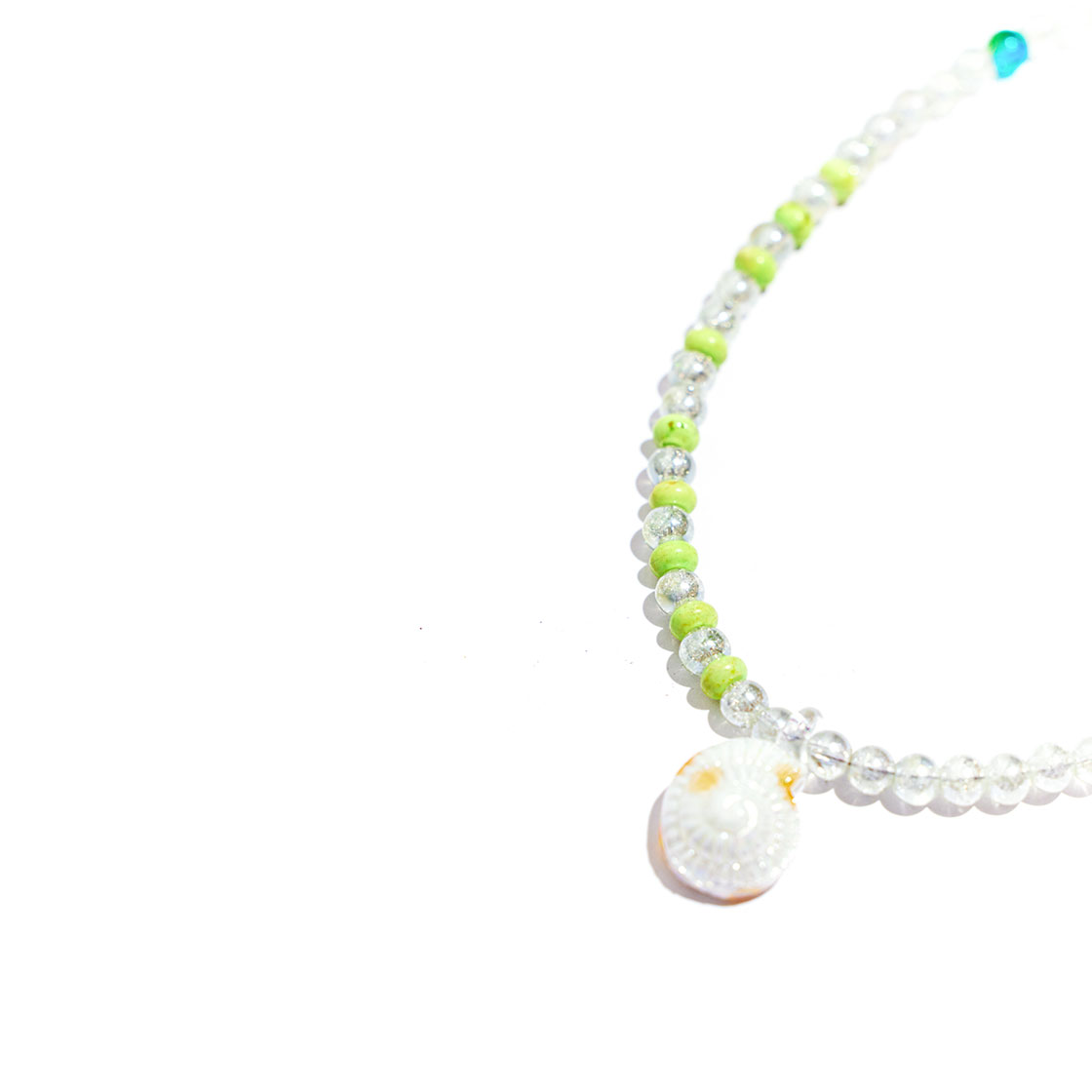 니로 세렌디피티 시쉘 래빗 터키쉬 크리스탈 네크리스(NiRO.SERENDiPiTY Seashell Rabbit Turquoise Crystal Necklace #103) - 2