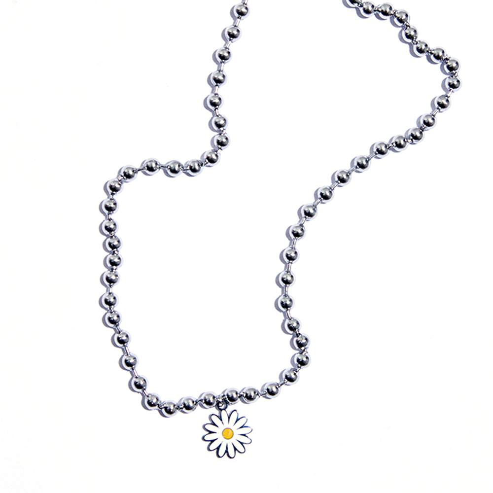 니로 세렌디피티 니로 세렌디피티 화이트 & 민트 데이지 네크리스(NiRO.SERENDiPiTY NiRO.SERENDiPiTY White N Mint Daisy Necklace #82) - 2