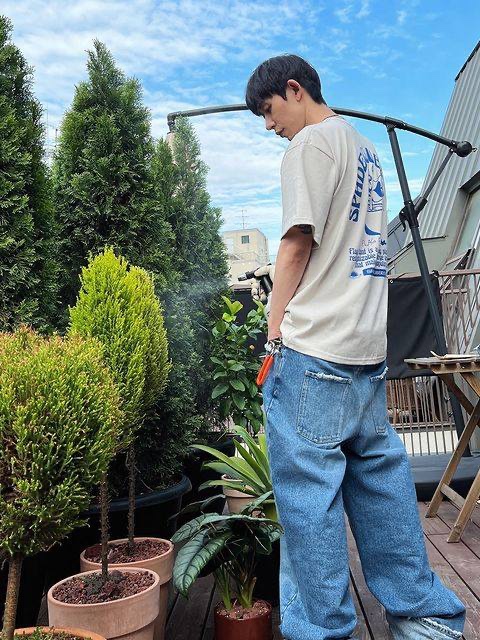 IAB Studio Japanese Washed Denim Pants Blue, Zara x Ader Error Slit Jeans Black 착용 스타일 - 5