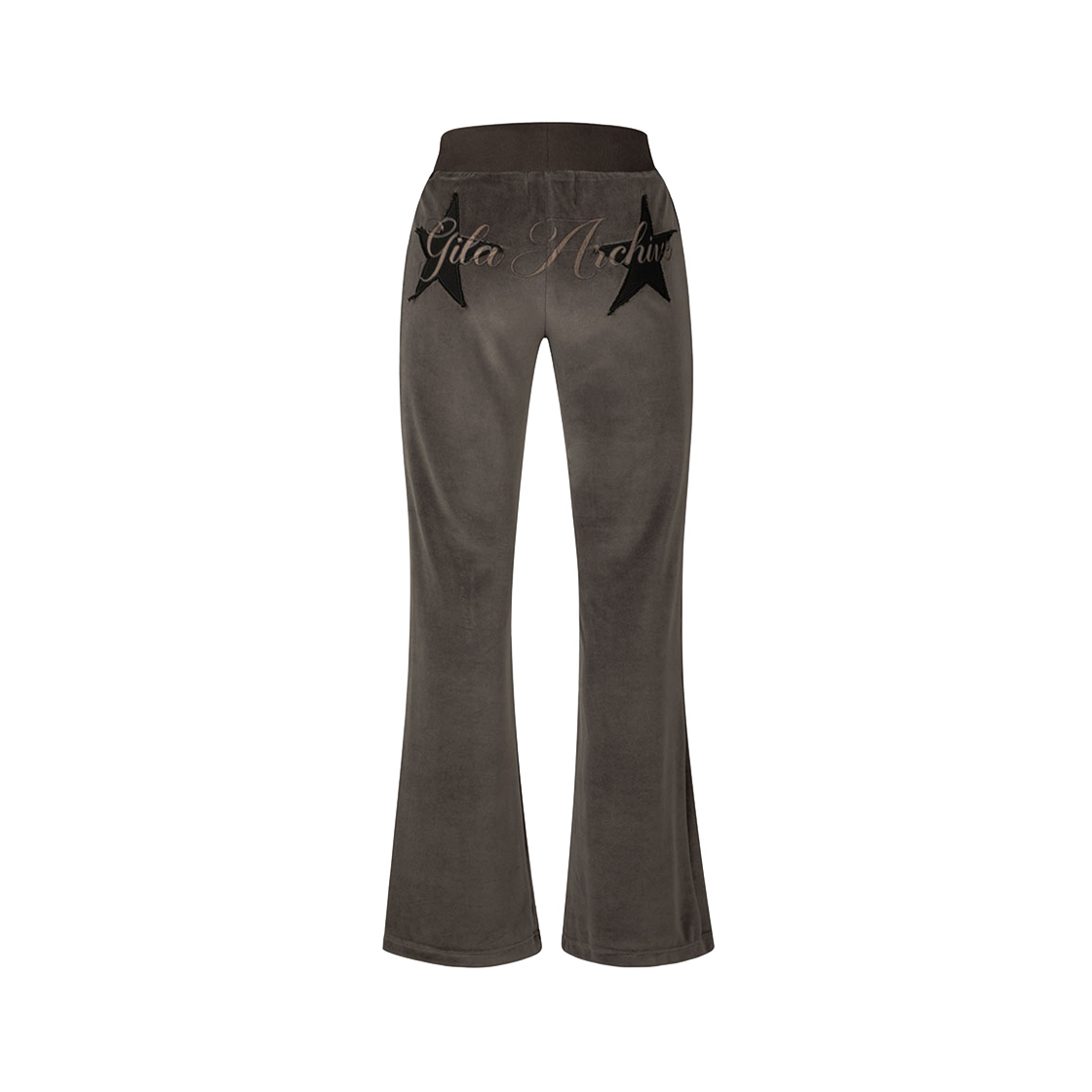 24WIBT01BR Gila Archive Velour Lettering Sweatpants Brown