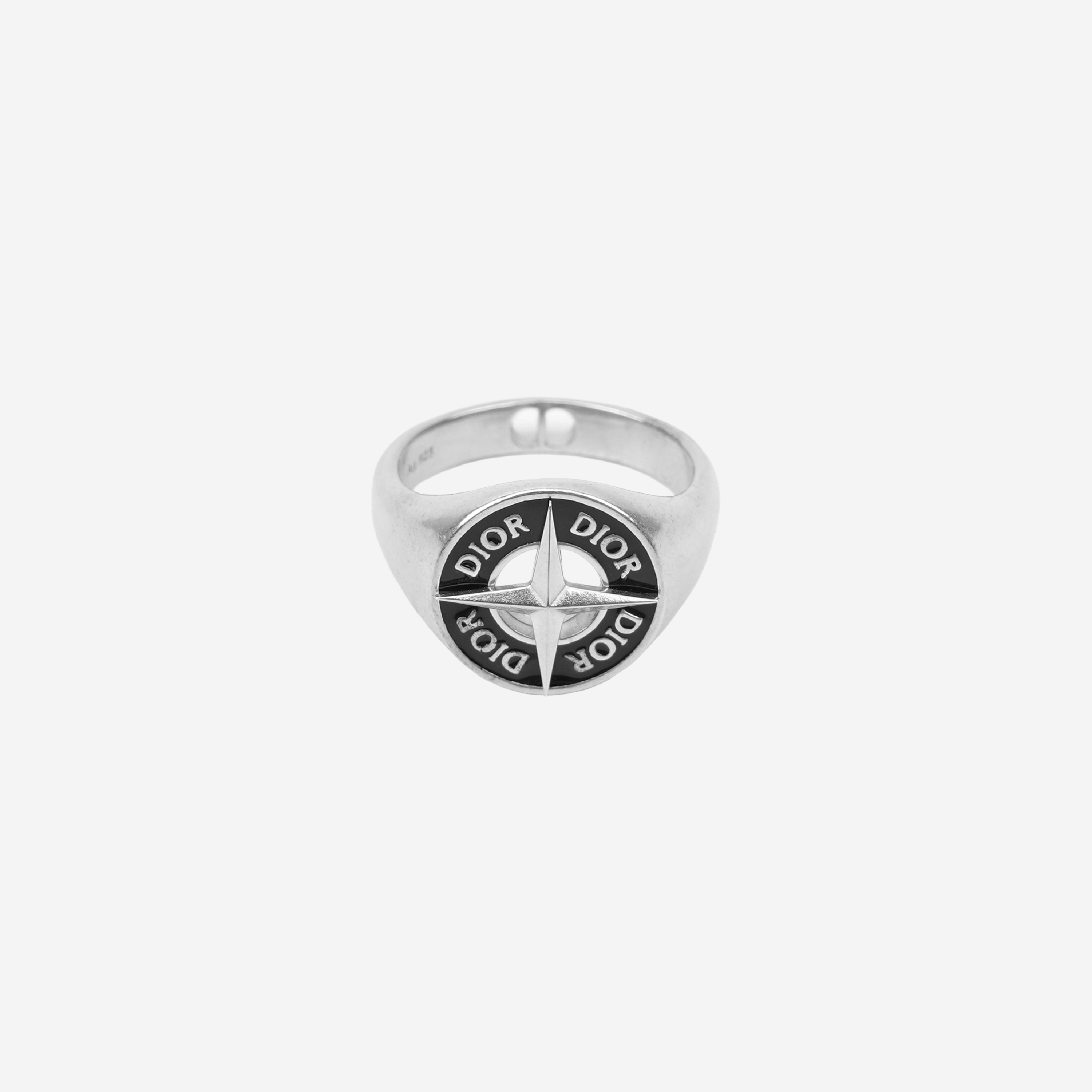 Dior x Stone Island Signet Ring and Black Resin Silver
