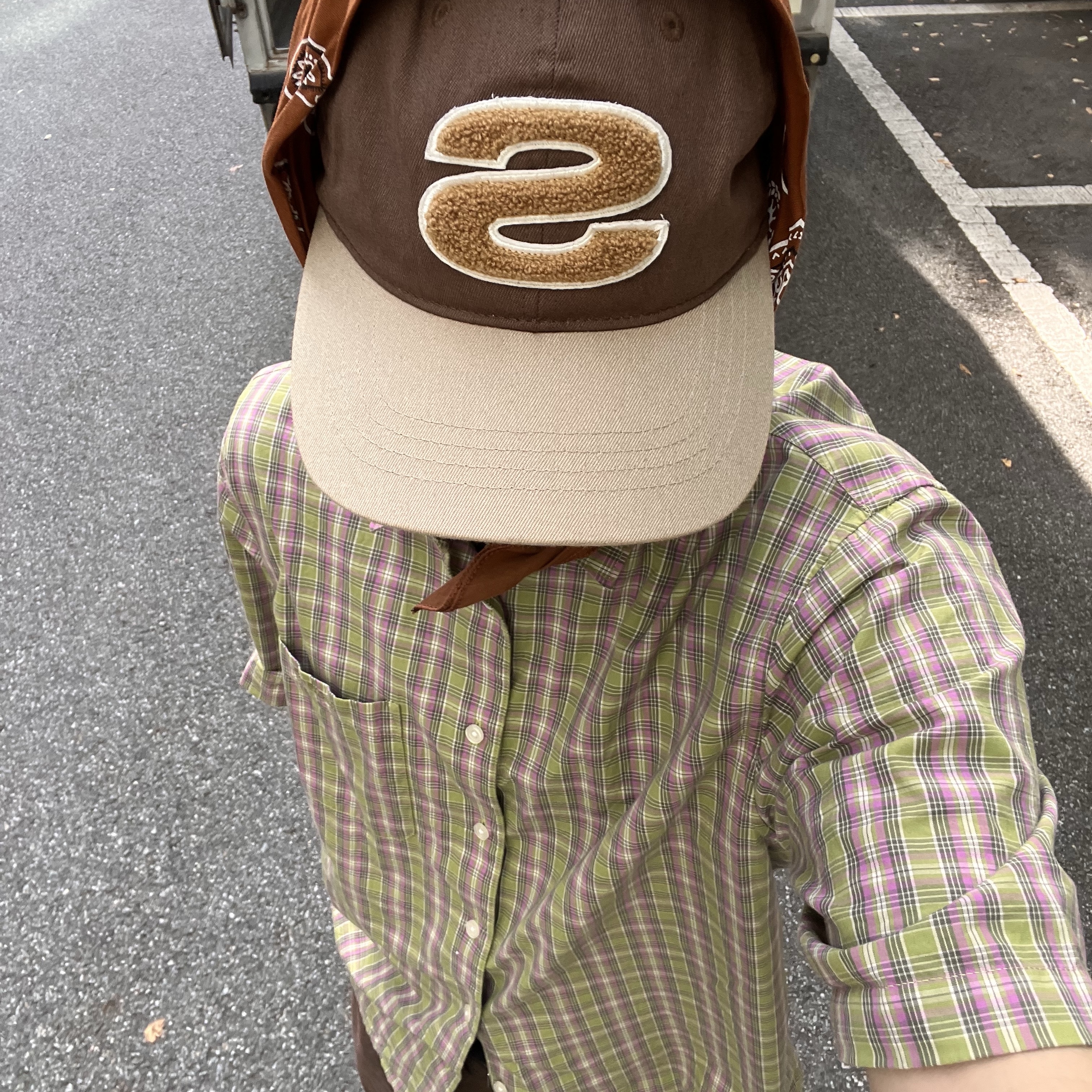 Supreme Loose Fit Mini Plaid S/S Shirt Green - 24SS, Stussy Chenille S Low Pro Cap Brown 착용 스타일