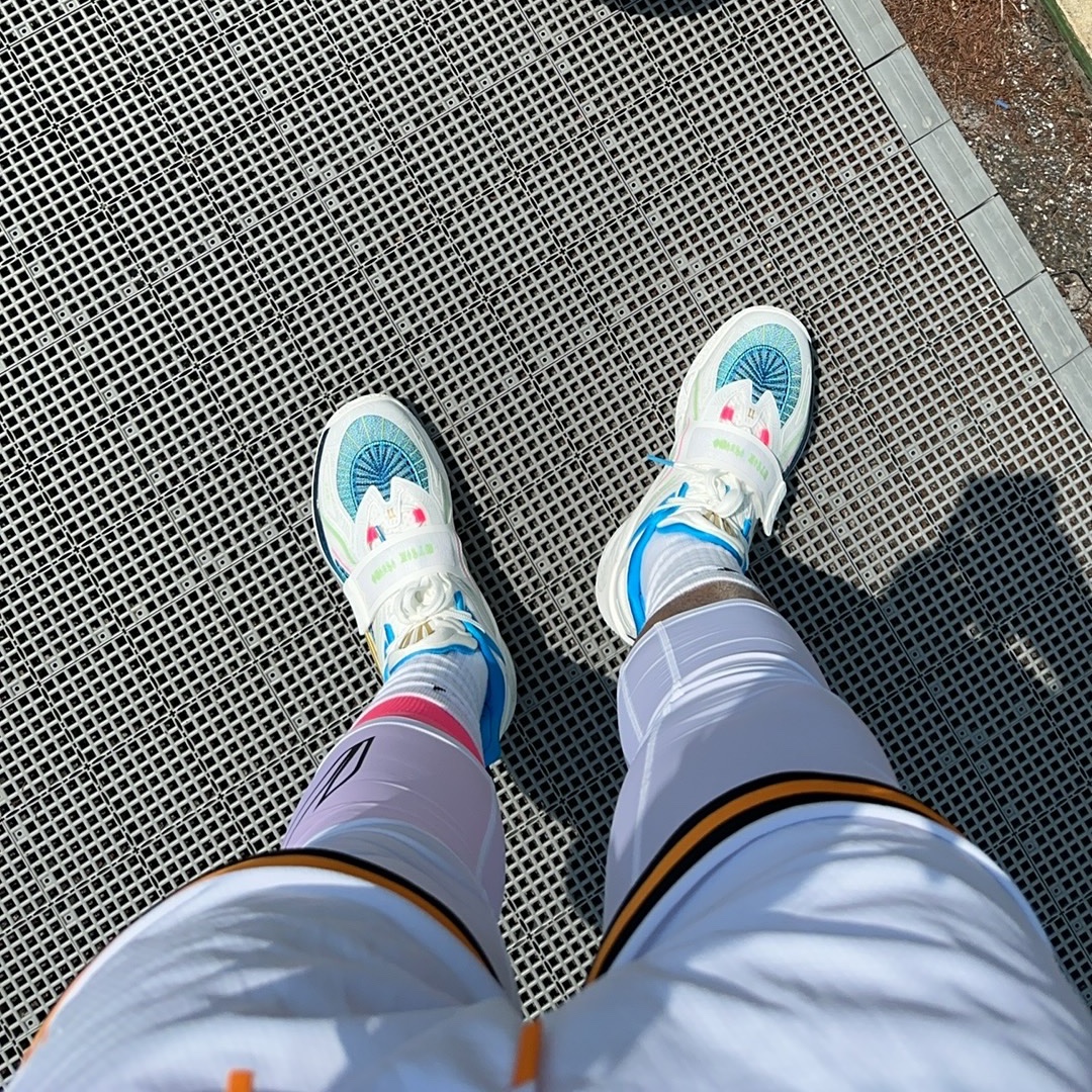 Anta Kai 1 Iris Blue Purple 착용 스타일
