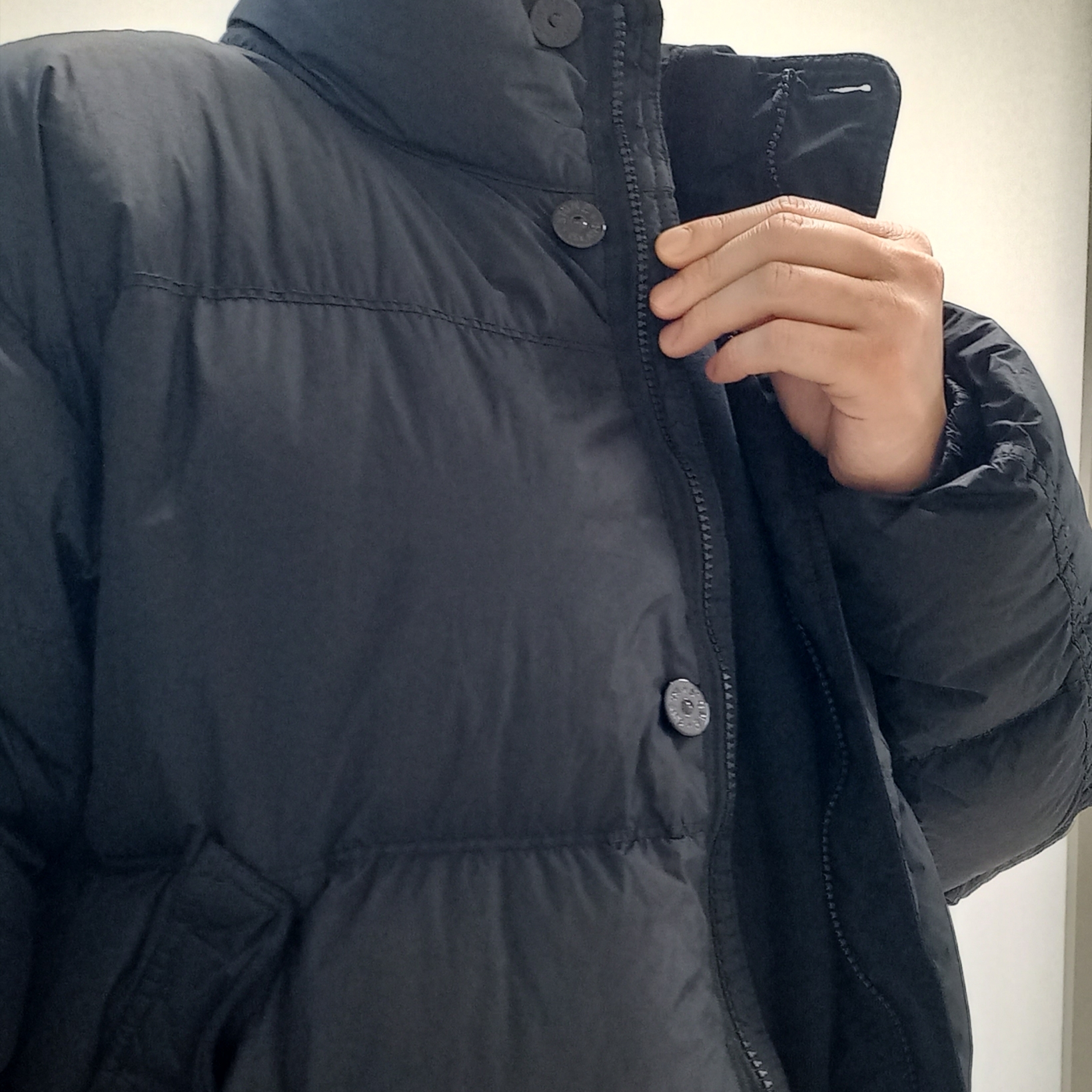 Stone Island 40123 Garment Dyed Crinkle Reps R-NY Down Jacket Black - 24FW, New Balance x Stone Island 991v2 Made in UK Black 착용 스타일 - 8
