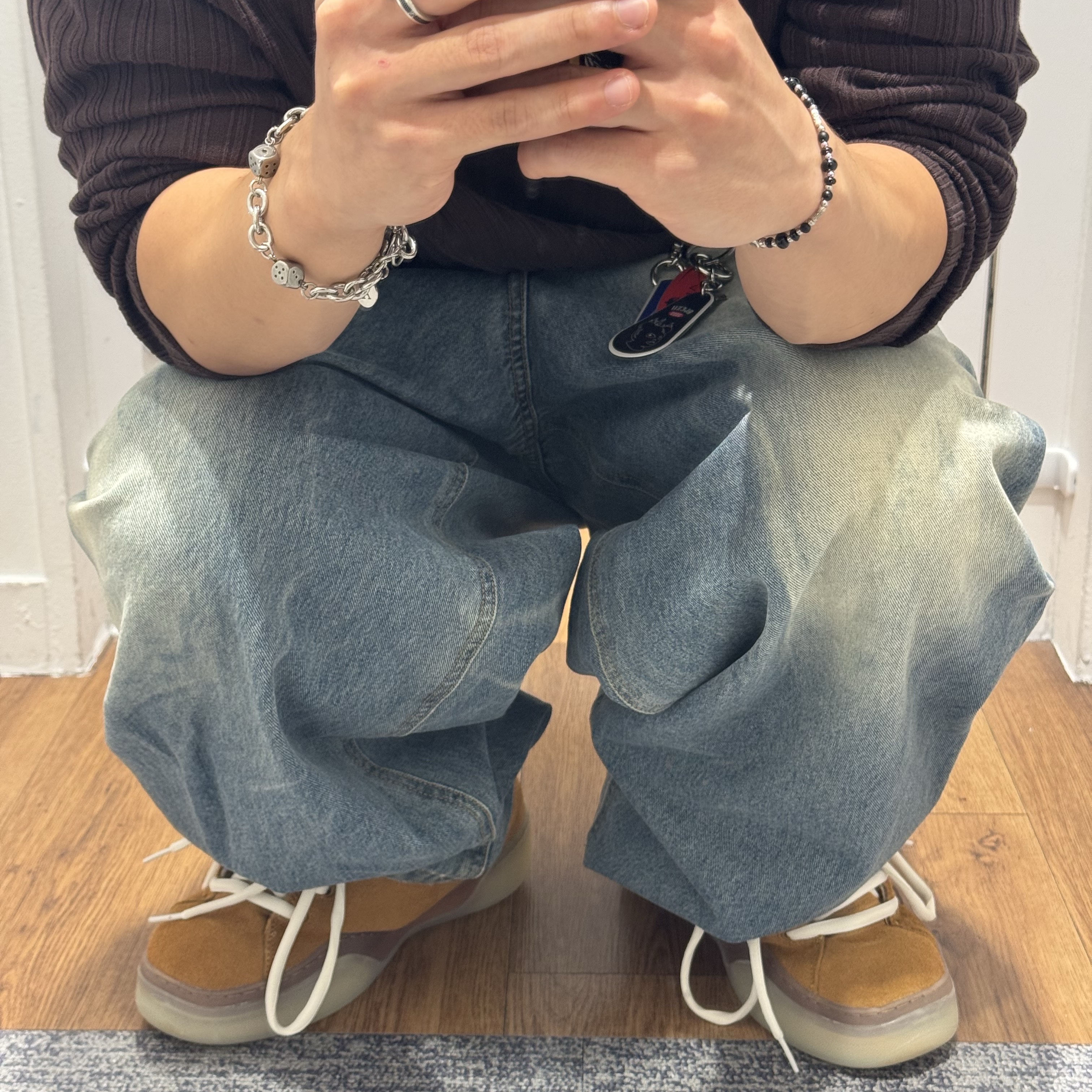 ERL Vamp Skate Shoe Natural Brown, Scudo Garden Karen Beads Bracelet Black 착용 스타일 - 1
