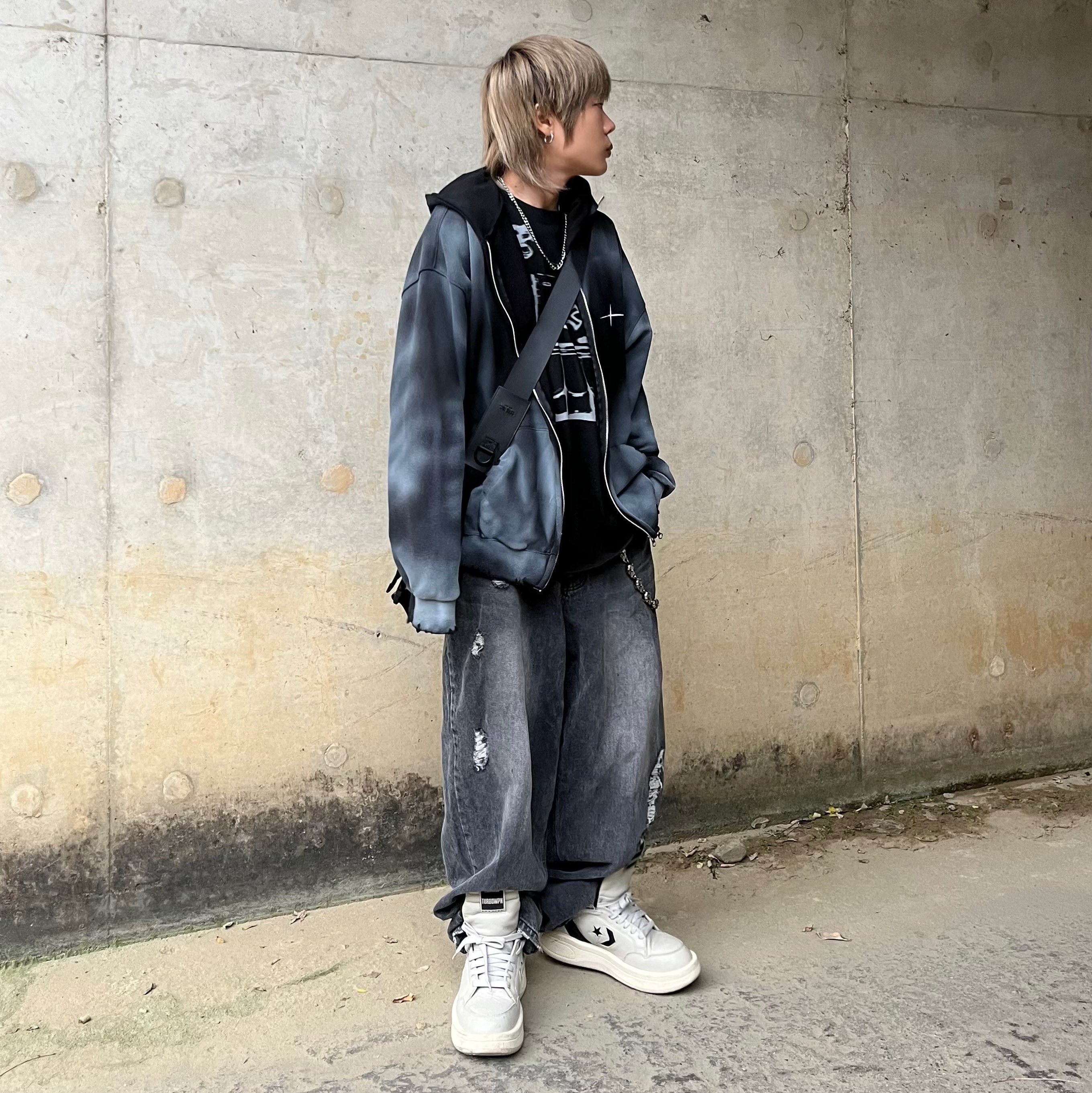 Converse x Drkshdw Turbowpn Pelican 착용 스타일 - 2