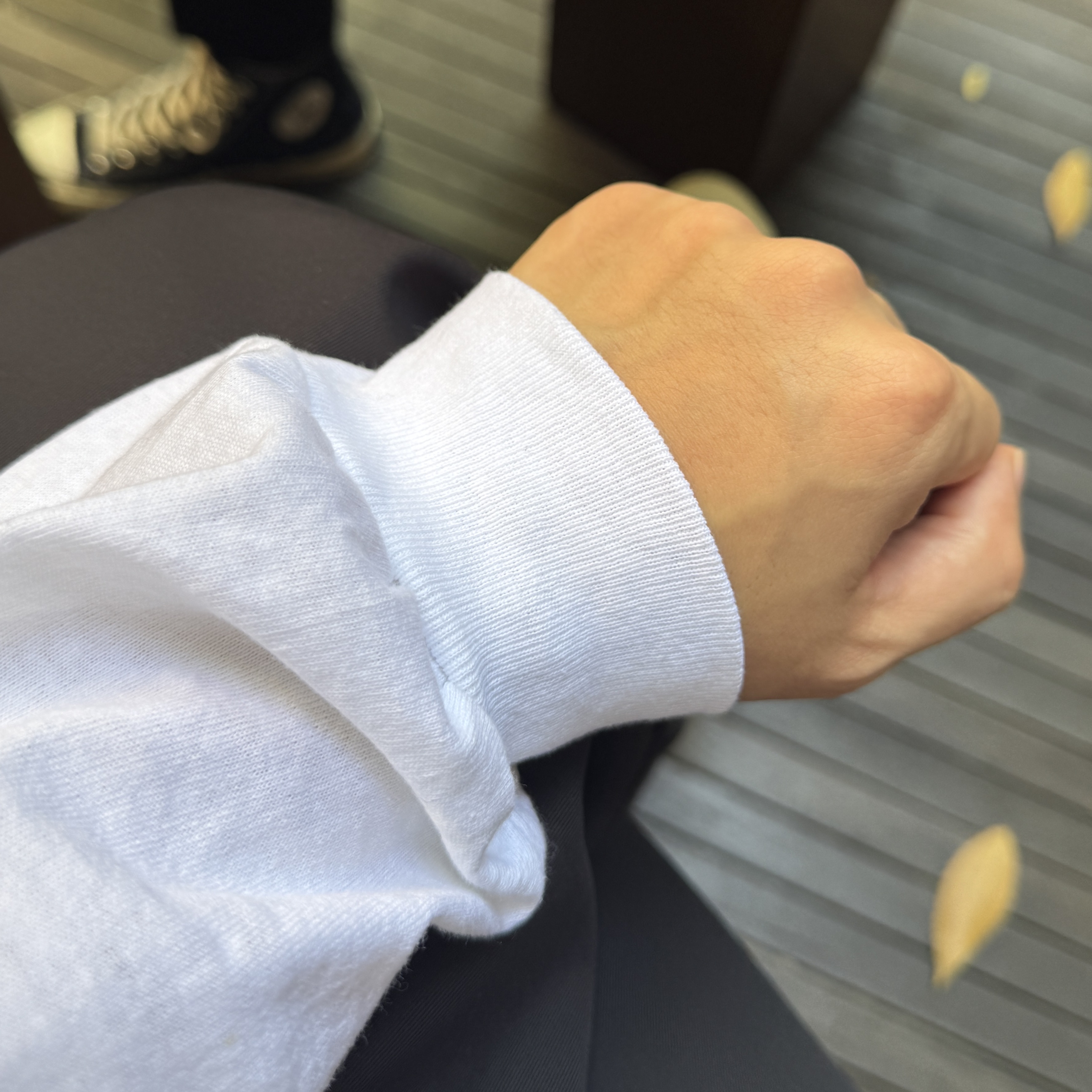 AAA Heavy Cotton 1304 Long Sleeve T-Shirt White Black (2Pack) 착용 스타일 - 5