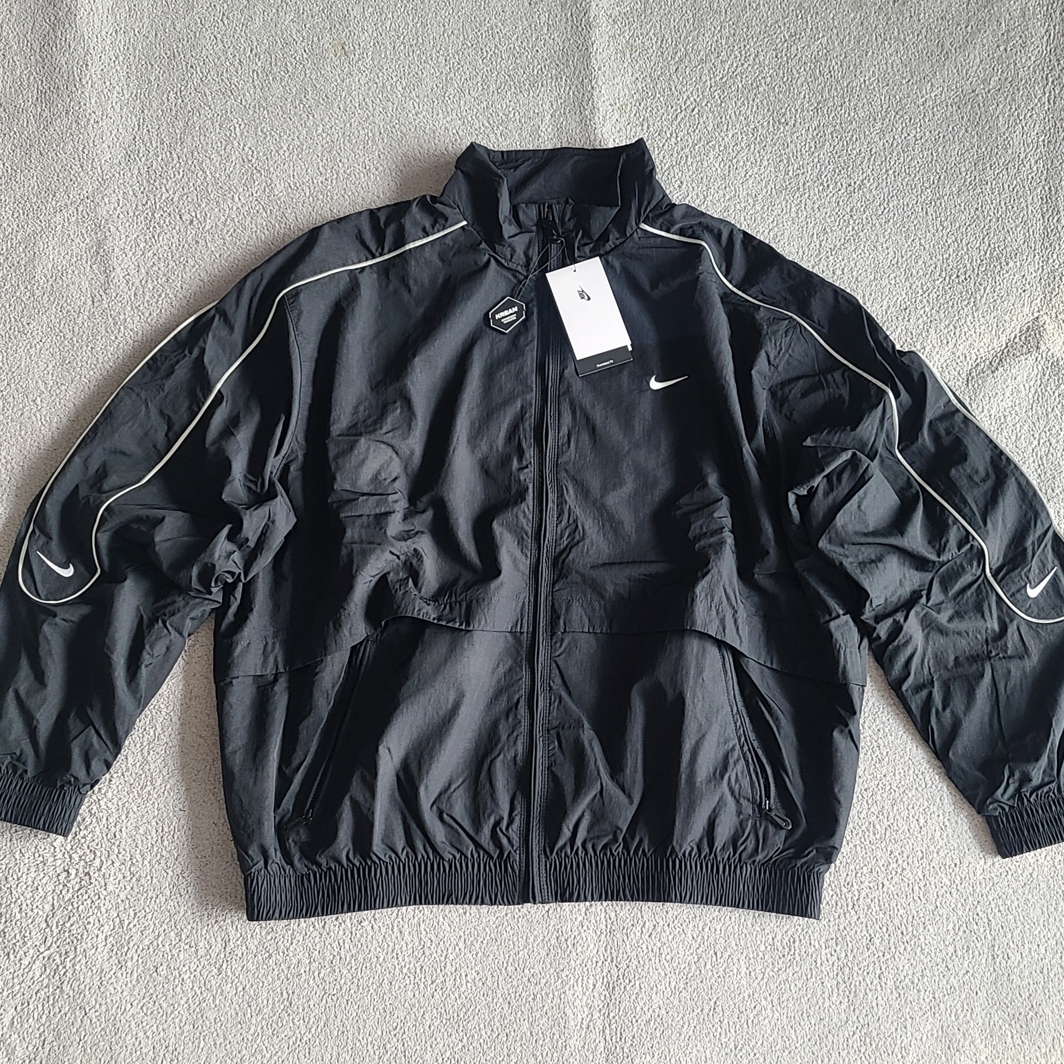 Nike NSW Solo Swoosh Woven Track Jacket Black - Asia 착용 스타일