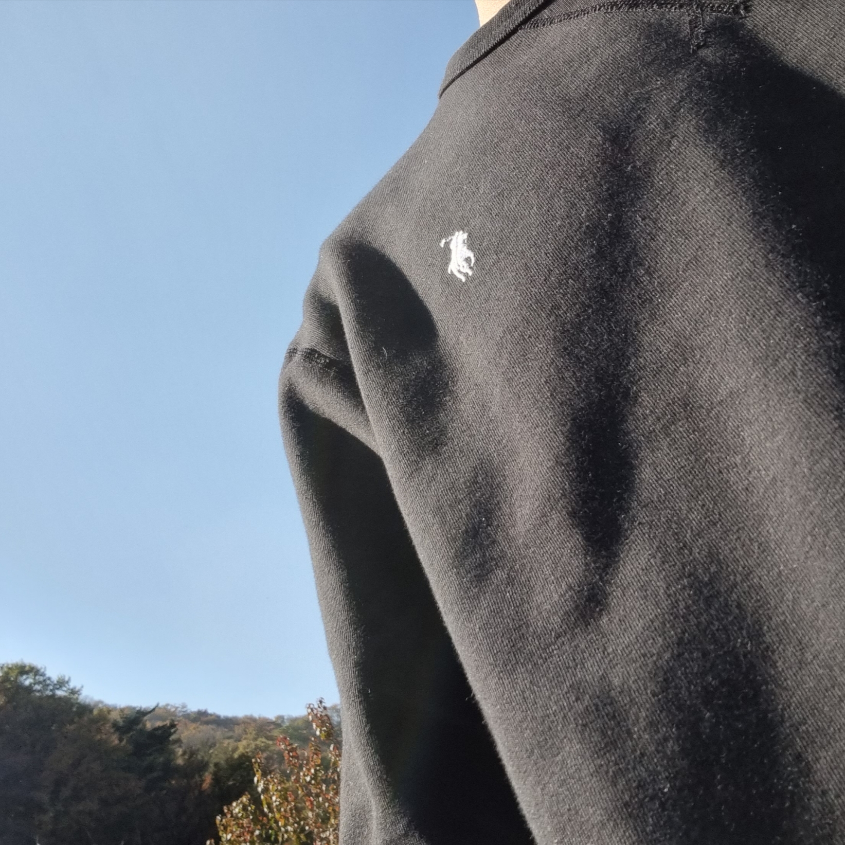[20% 적립] Polo Ralph Lauren Double Knit Sweatshirt Black 착용 스타일
