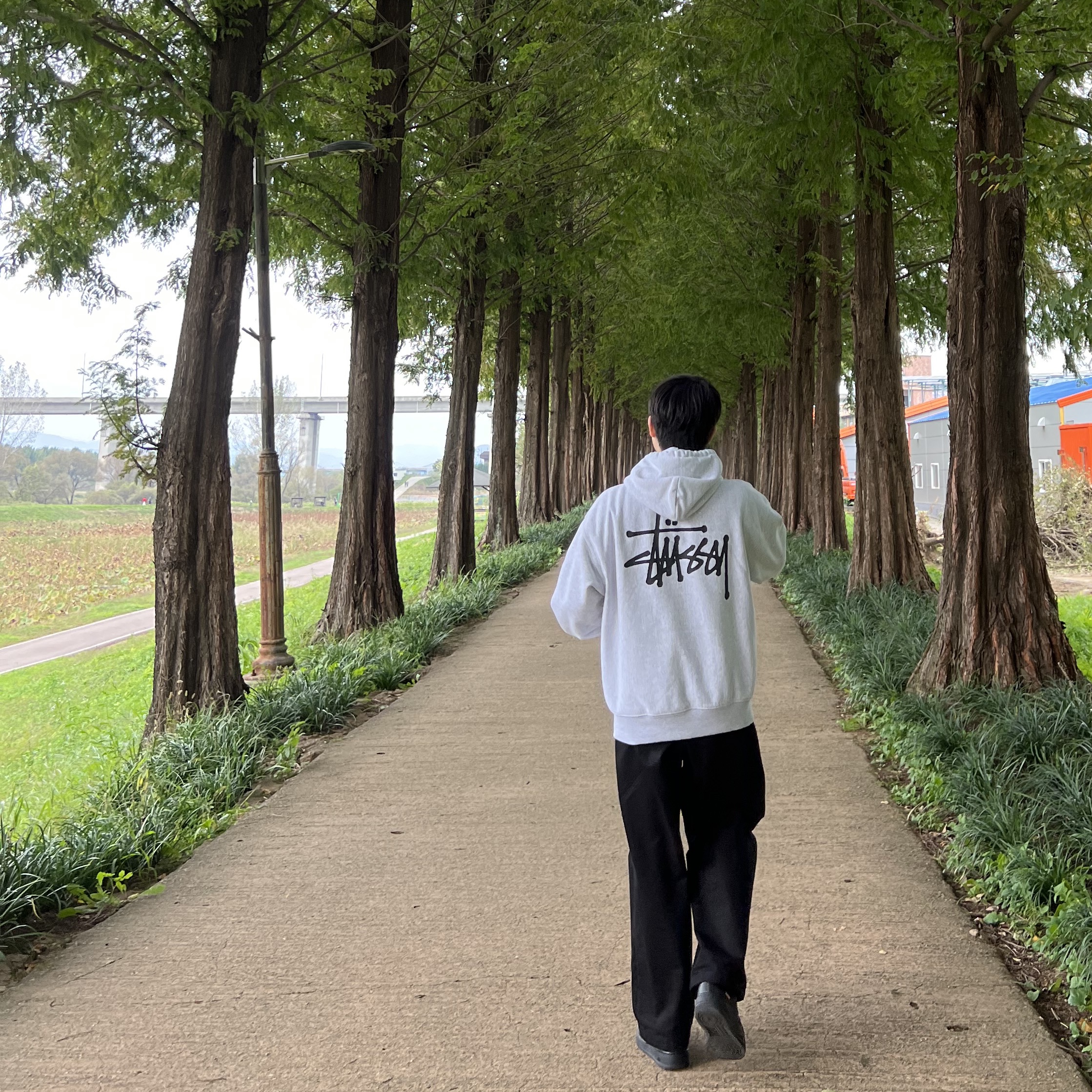 Nike x Supreme Air Force 1 Low Black, Stussy Basic Stussy Zip Hoodie Ash Heather 2023 착용 스타일