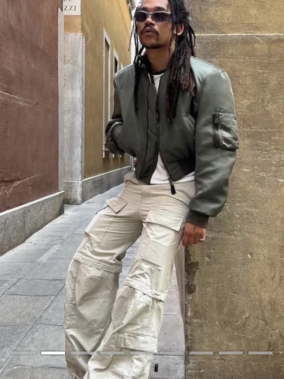 Balenciaga Bomber Dark Green, Balenciaga 3XL Sneakers Light Beige 착용 스타일 - 10