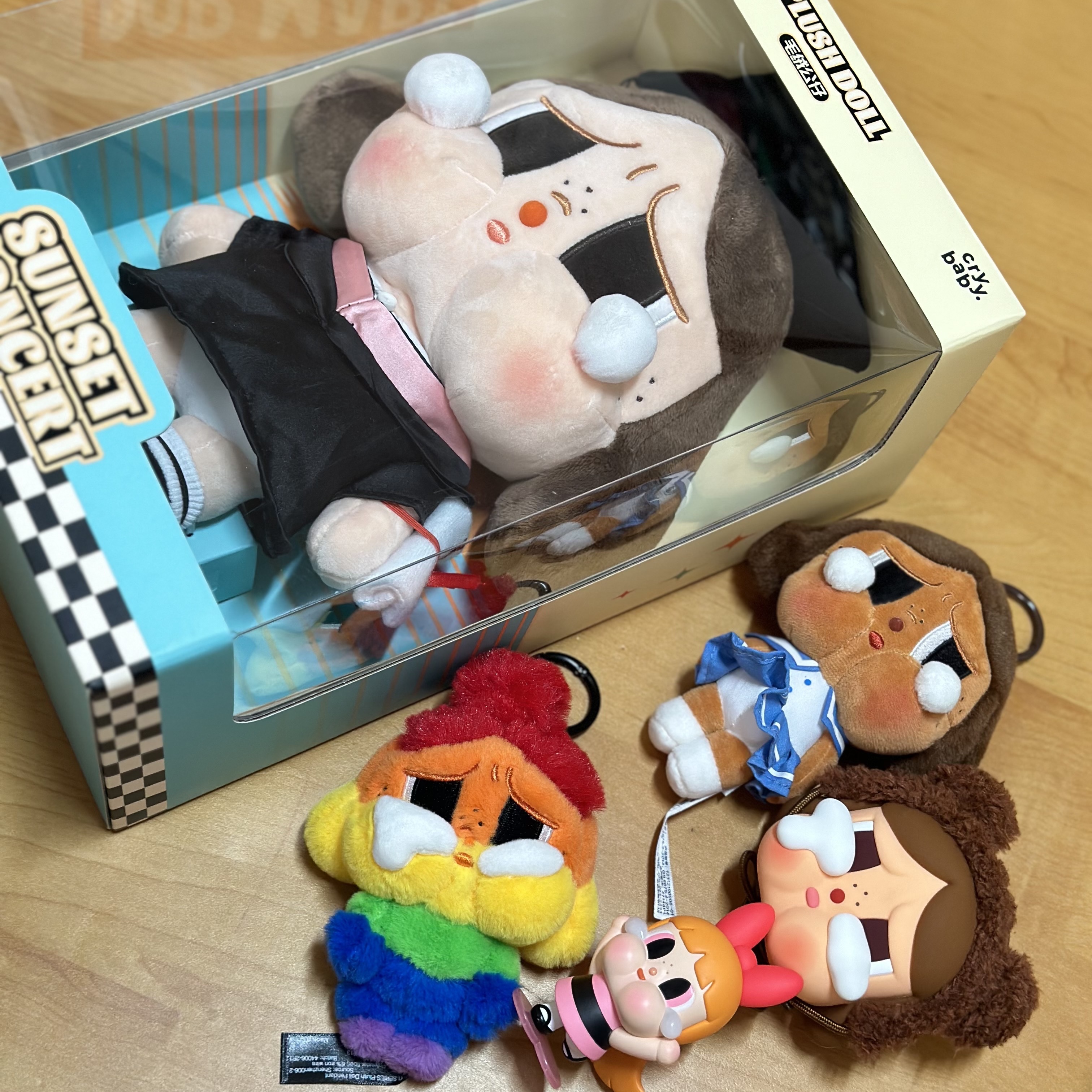 Pop Mart Crybaby Sunset Concert Series Keyring Sealed Case (6 Blind Boxes), Pop Mart Crybaby Cheer Up, Baby! Series Dolls Keyring 착용 스타일