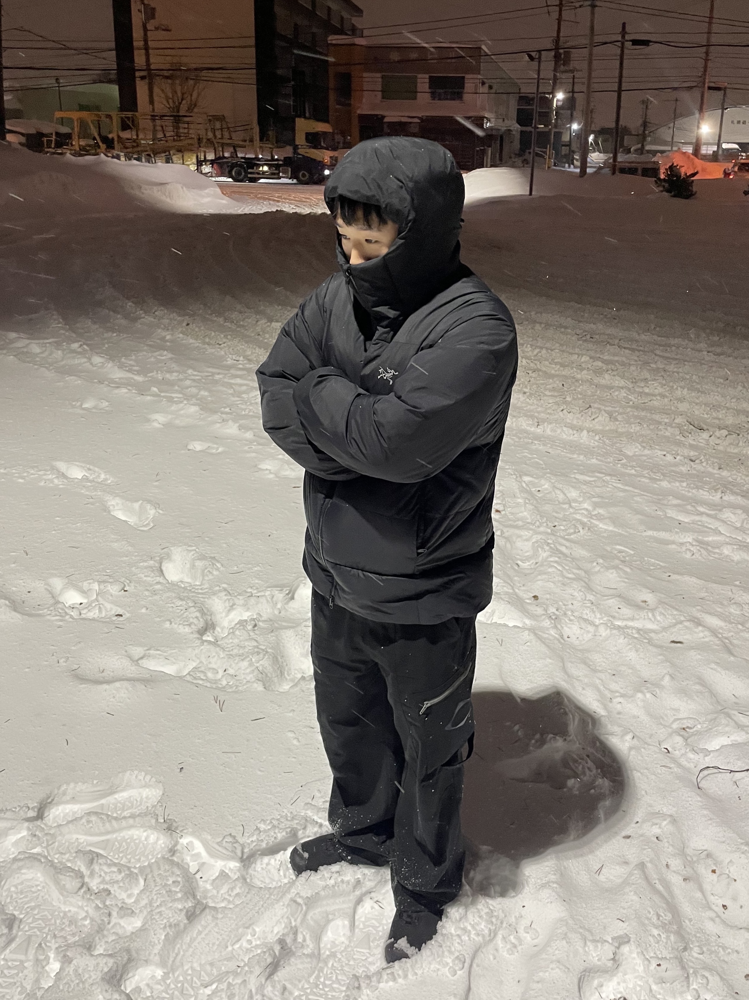(W) Mischief Drawstring Pants Black, Arc'teryx Thorium SV Hoody Black 착용 스타일