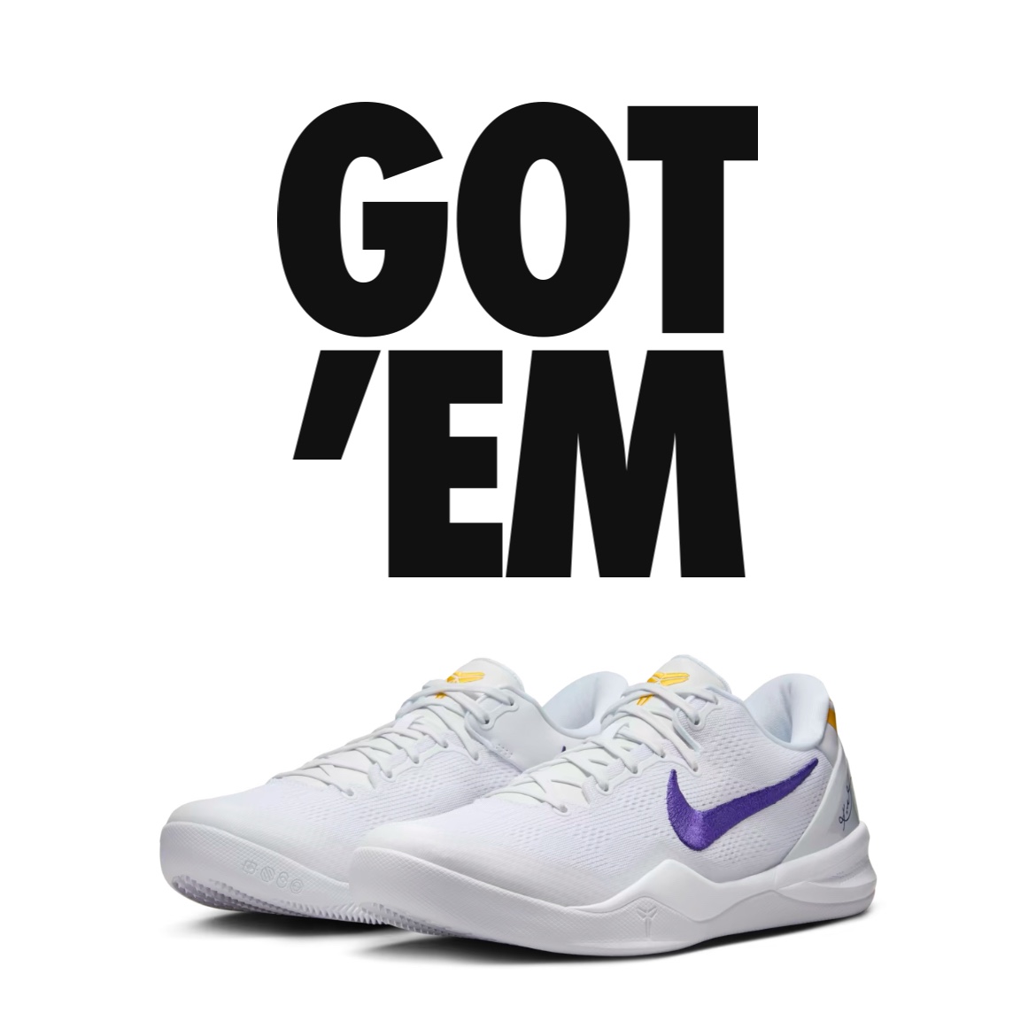 Nike Kobe 8 Protro White and Court Purple 착용 스타일 - 1
