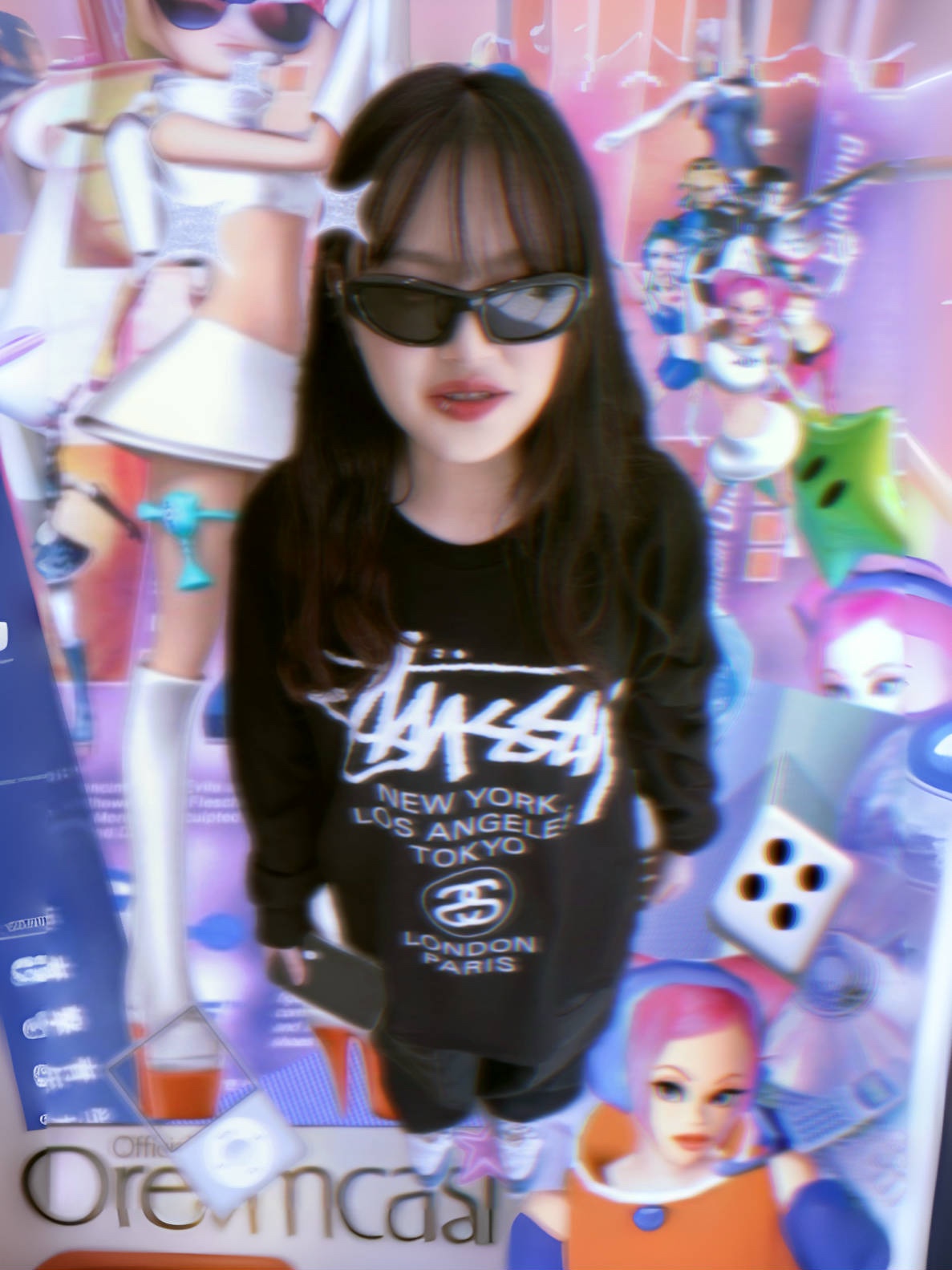 Stussy World Tour LS T-Shirt Black 2024, (W) Jordan 1 Retro High OG Denim 착용 스타일