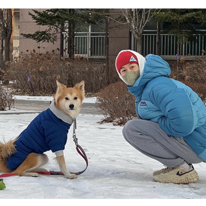 Patagonia AlpLoft Down Parka Anacapa Blue 착용 스타일 - 2