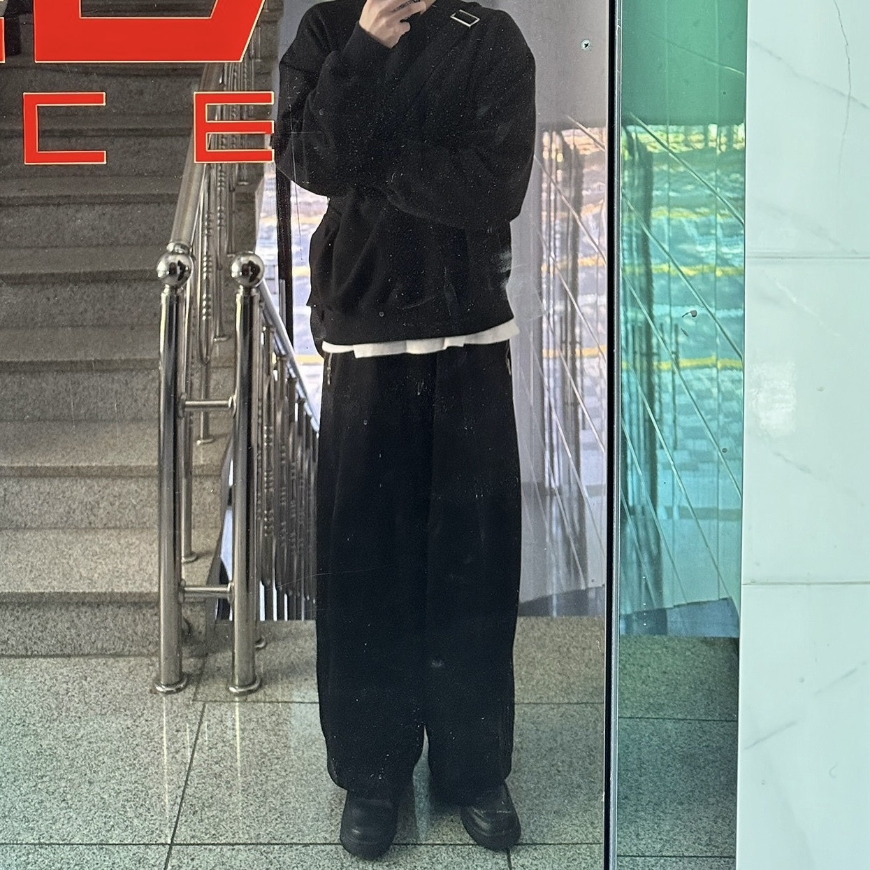 Needles x Nubian H.D. Track Pants Poly Smooth Black - Nubian Exclusive 착용 스타일