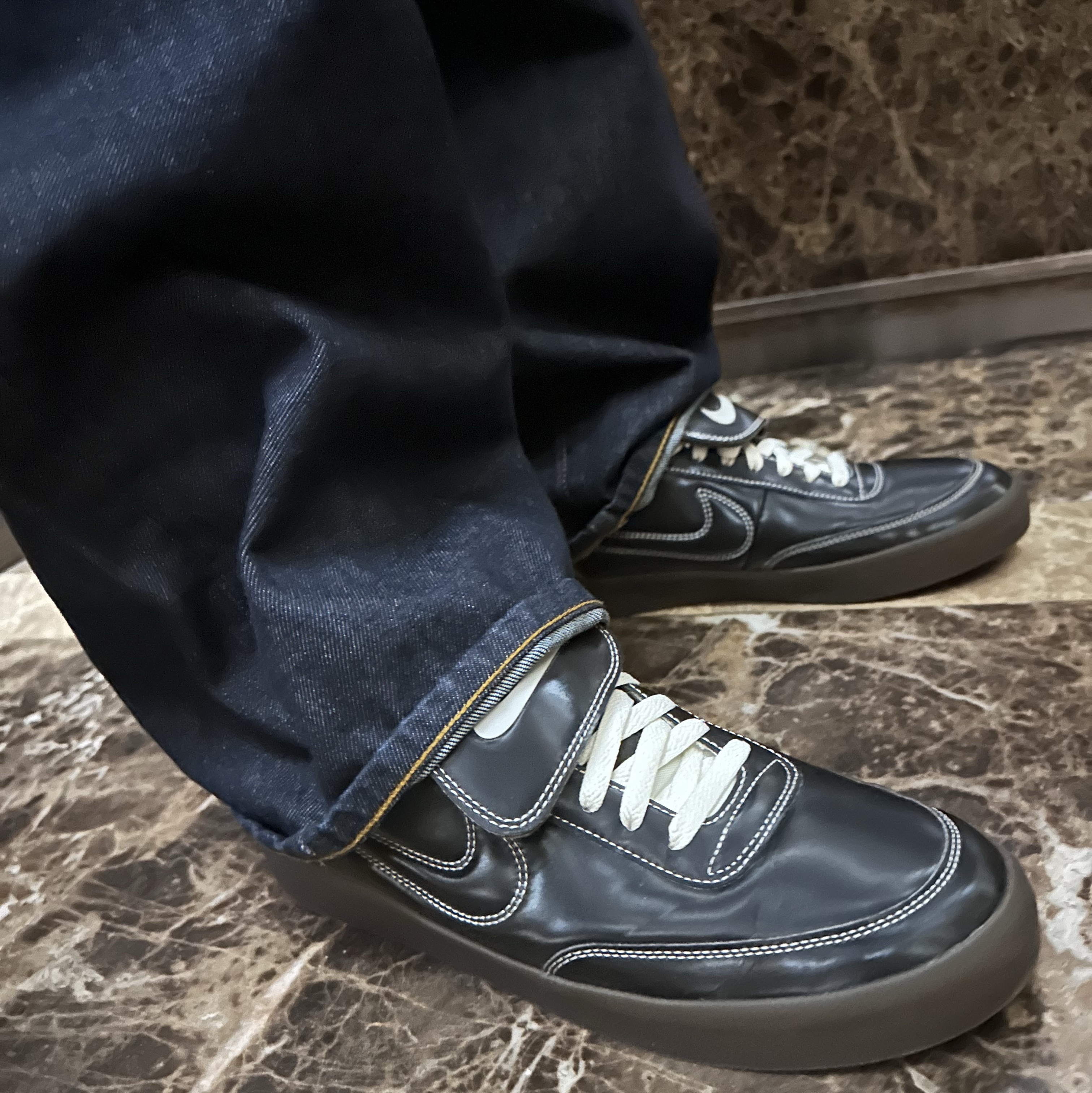 Stussy Denim Big OL' Jean Rinsed Indigo, Nike x Kasina Air Max 1 SP Won-Ang Orange 착용 스타일 - 4