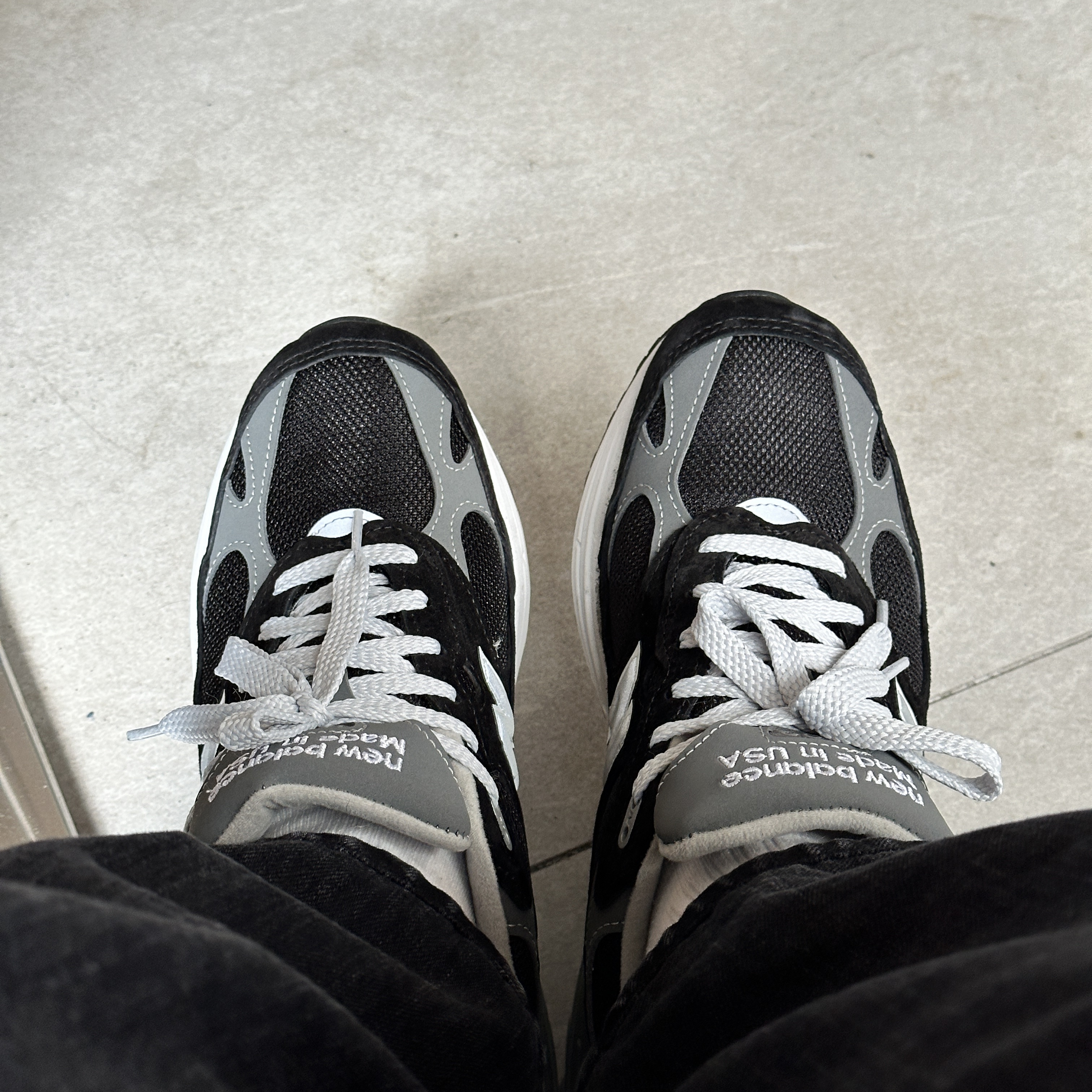 New Balance 993 Made in USA Black - D Standard 착용 스타일