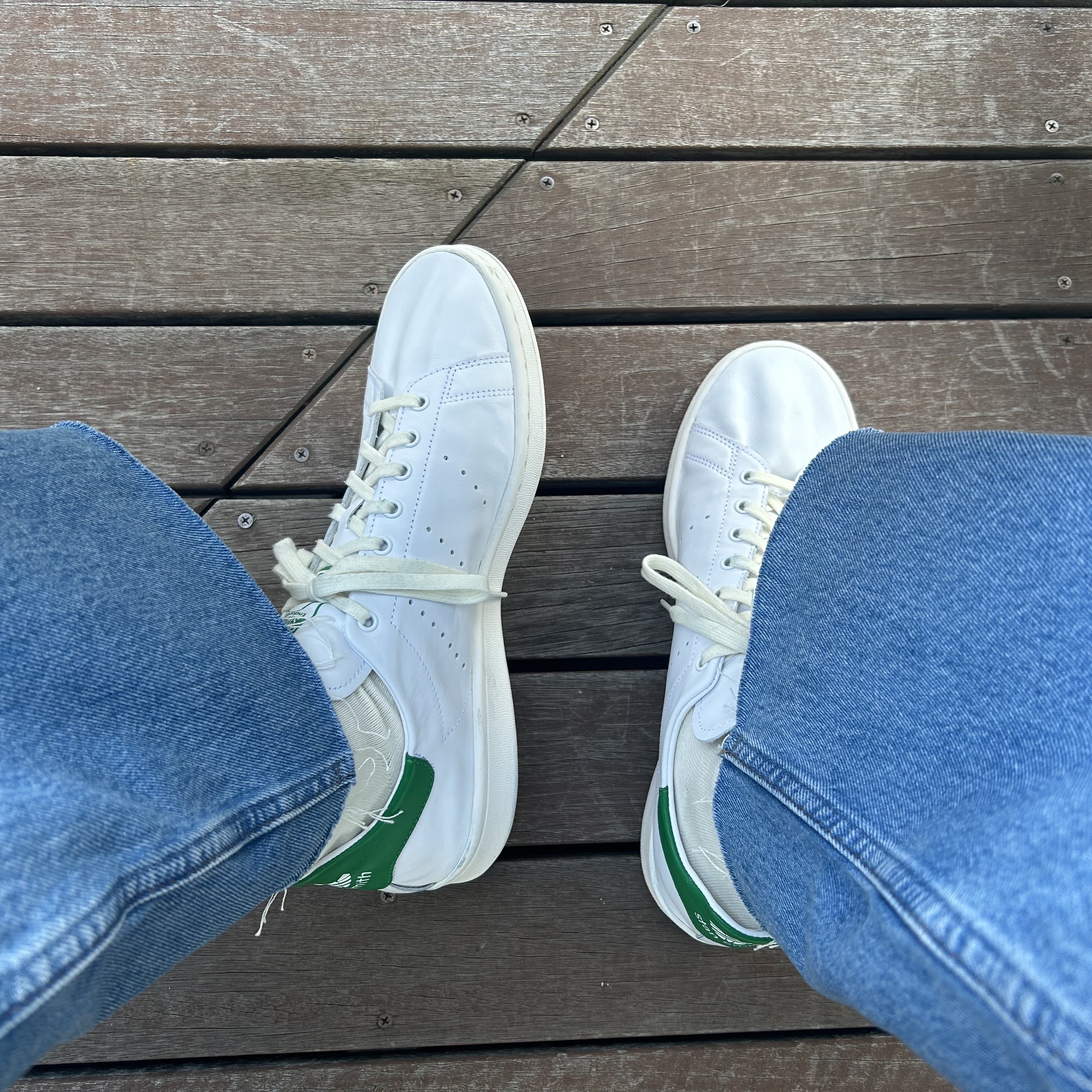 Adidas Stan Smith Decon Cloud White Green 착용 스타일 - 2