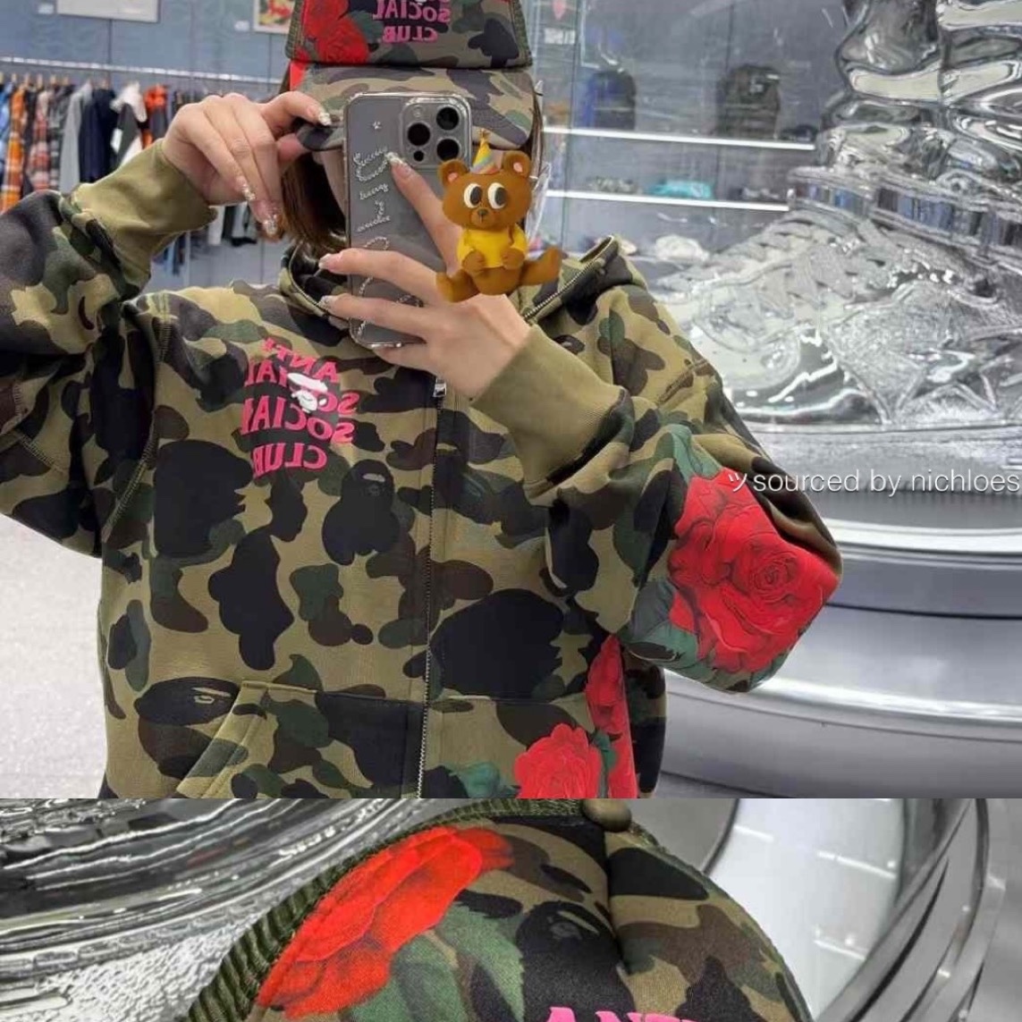 BAPE x Anti Social Social Club Mesh Cap Green 착용 스타일