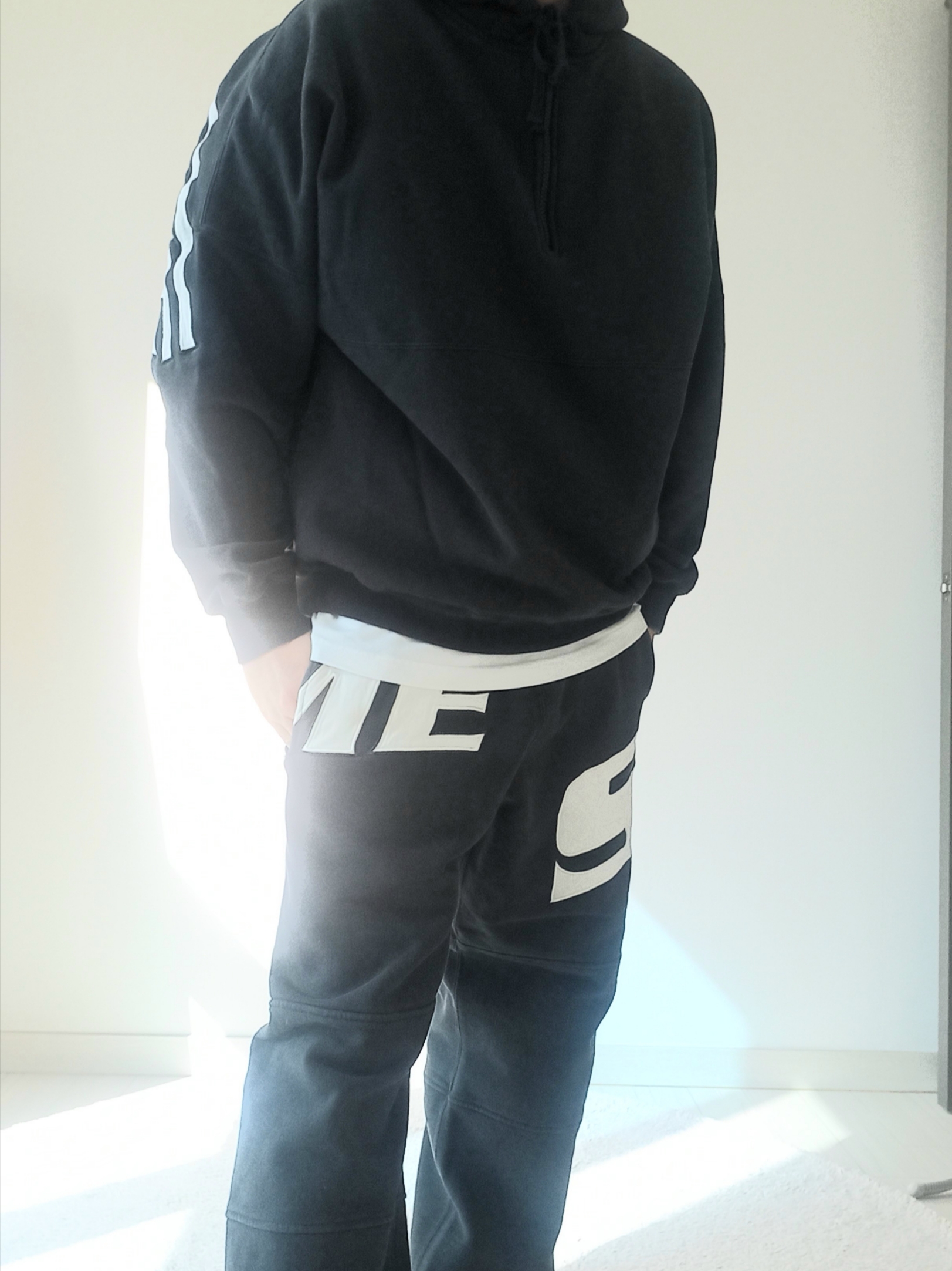 Supreme Cordura Ripstop S Logo 6-Panel Black - 23SS, Supreme Wrapped Half Zip Hooded Sweatshirt Washed Black - 24SS 착용 스타일 - 6