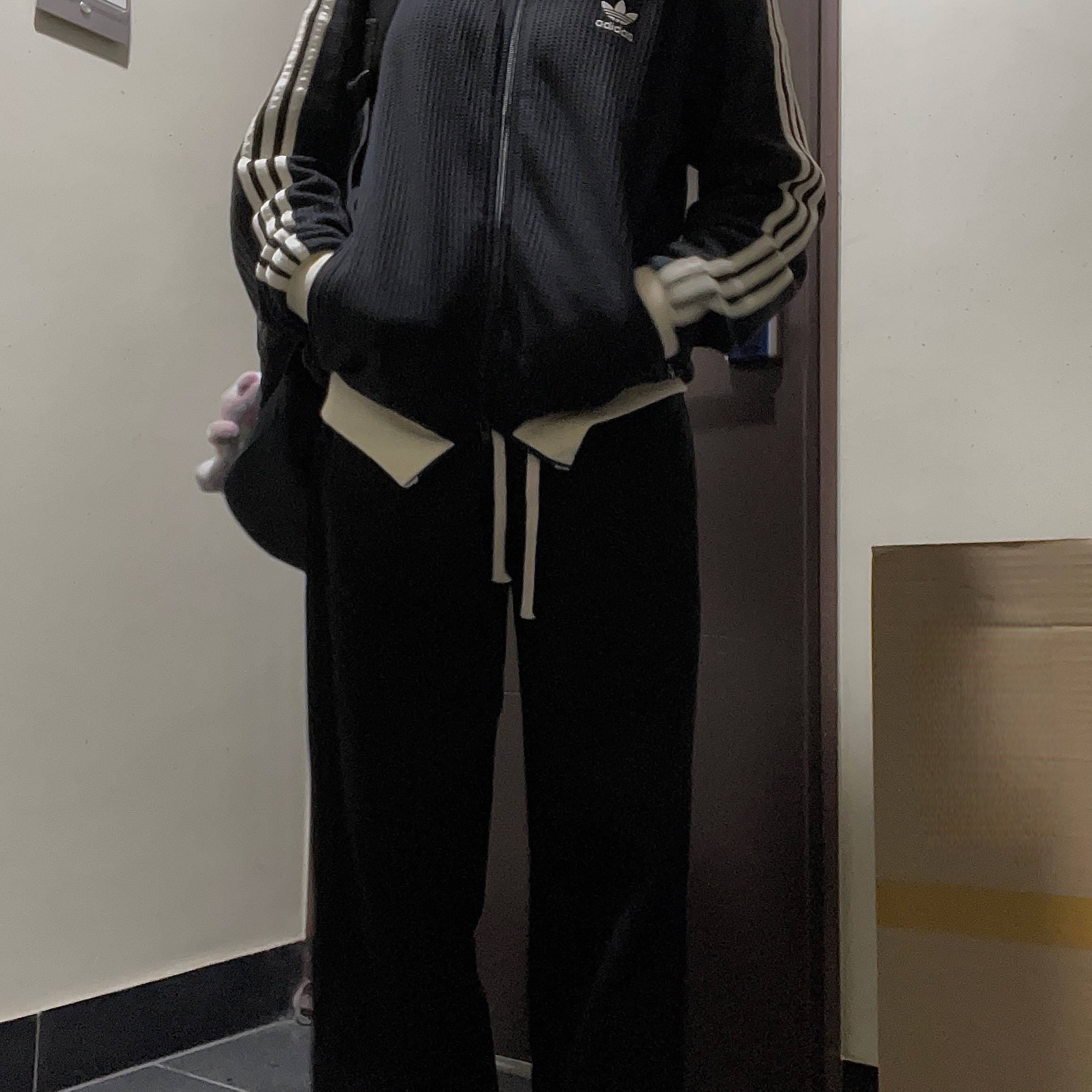 Adidas Waffle Beckenbauer Track Top Black - KR Sizing 착용 스타일 - 2