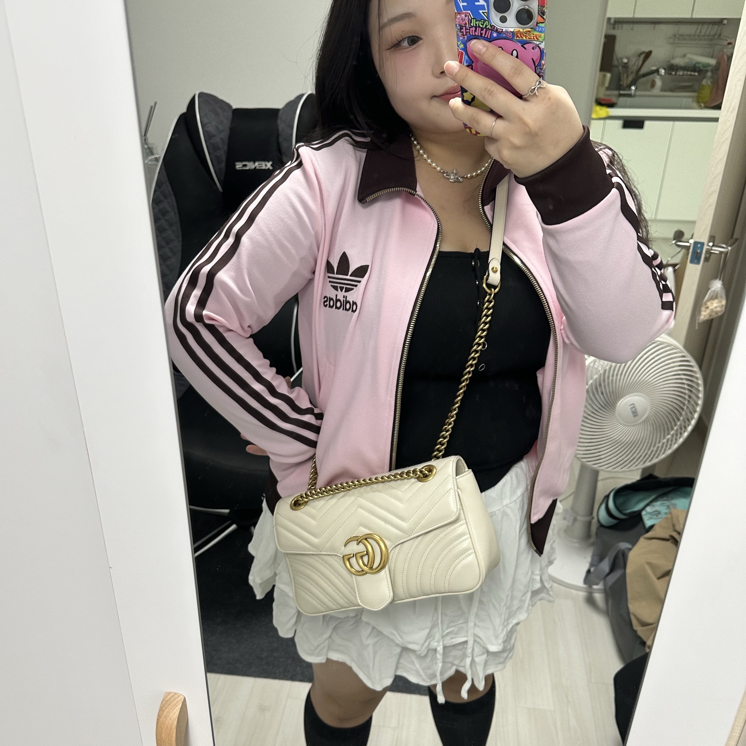 (W) Adidas Premium Originals Track Top Clear Pink Shadow Brown - KR Sizing, Vivienne Westwood Mini Bas Relief Choker Silver 착용 스타일