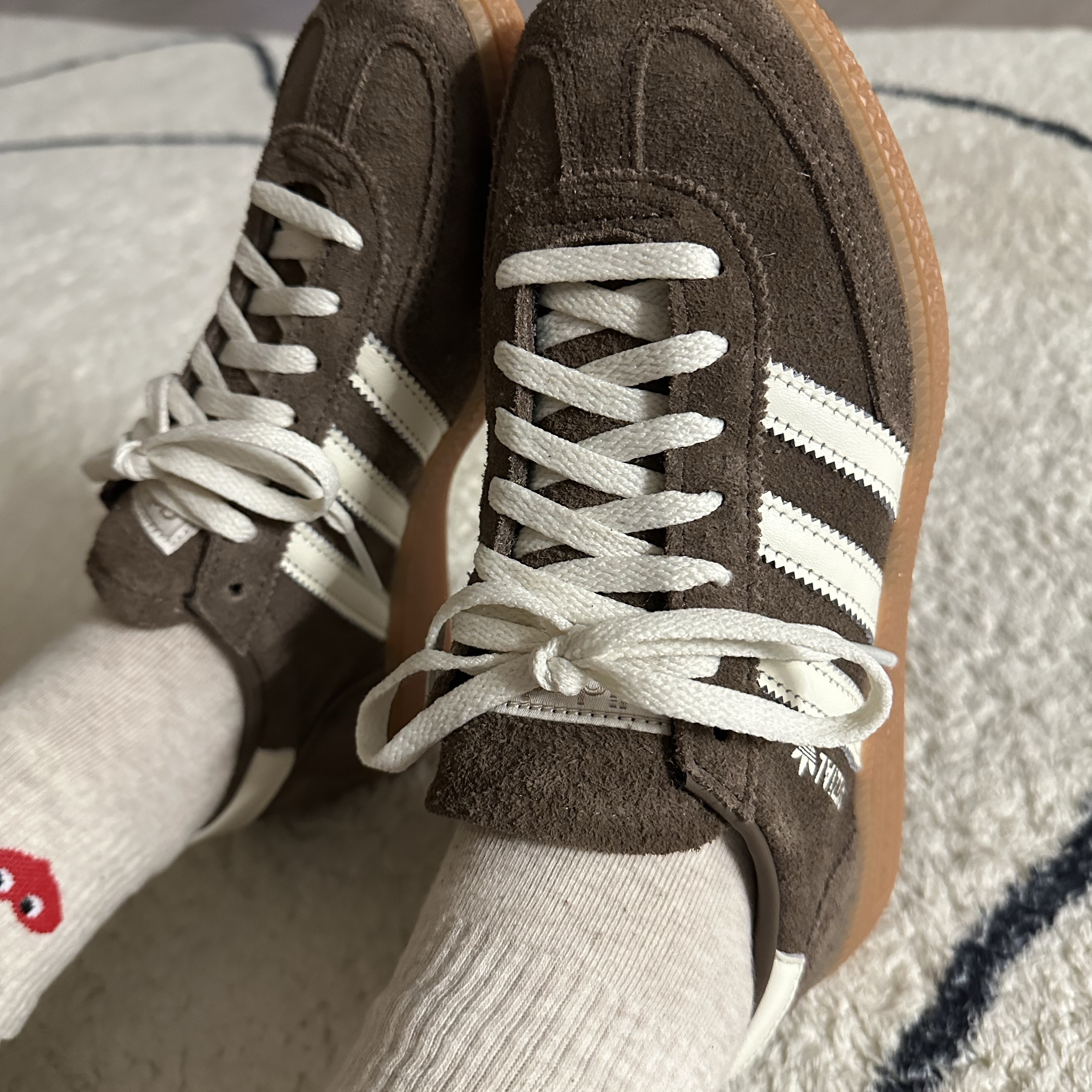(W) Adidas Spezial Handball Earth Strata Off White 착용 스타일