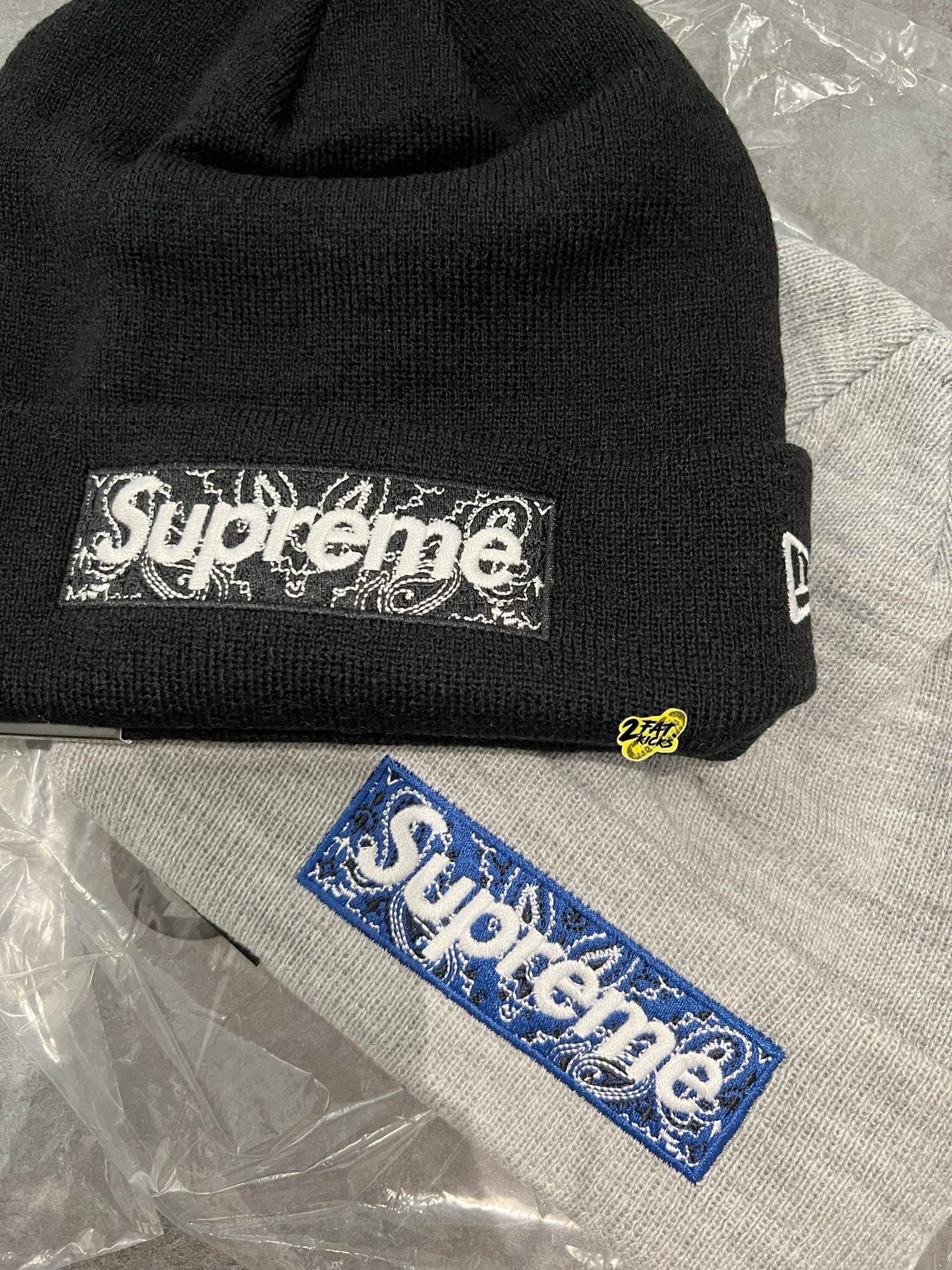 Supreme New Era Box Logo Beanie Heather Grey - 19FW 착용 스타일 - 1