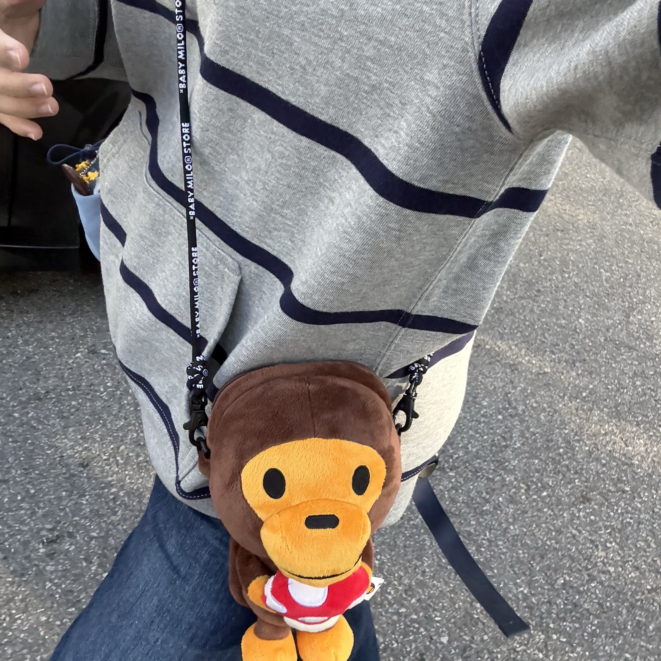 BAPE Baby Milo Plush Mobile Bag Brown 착용 스타일 - 1