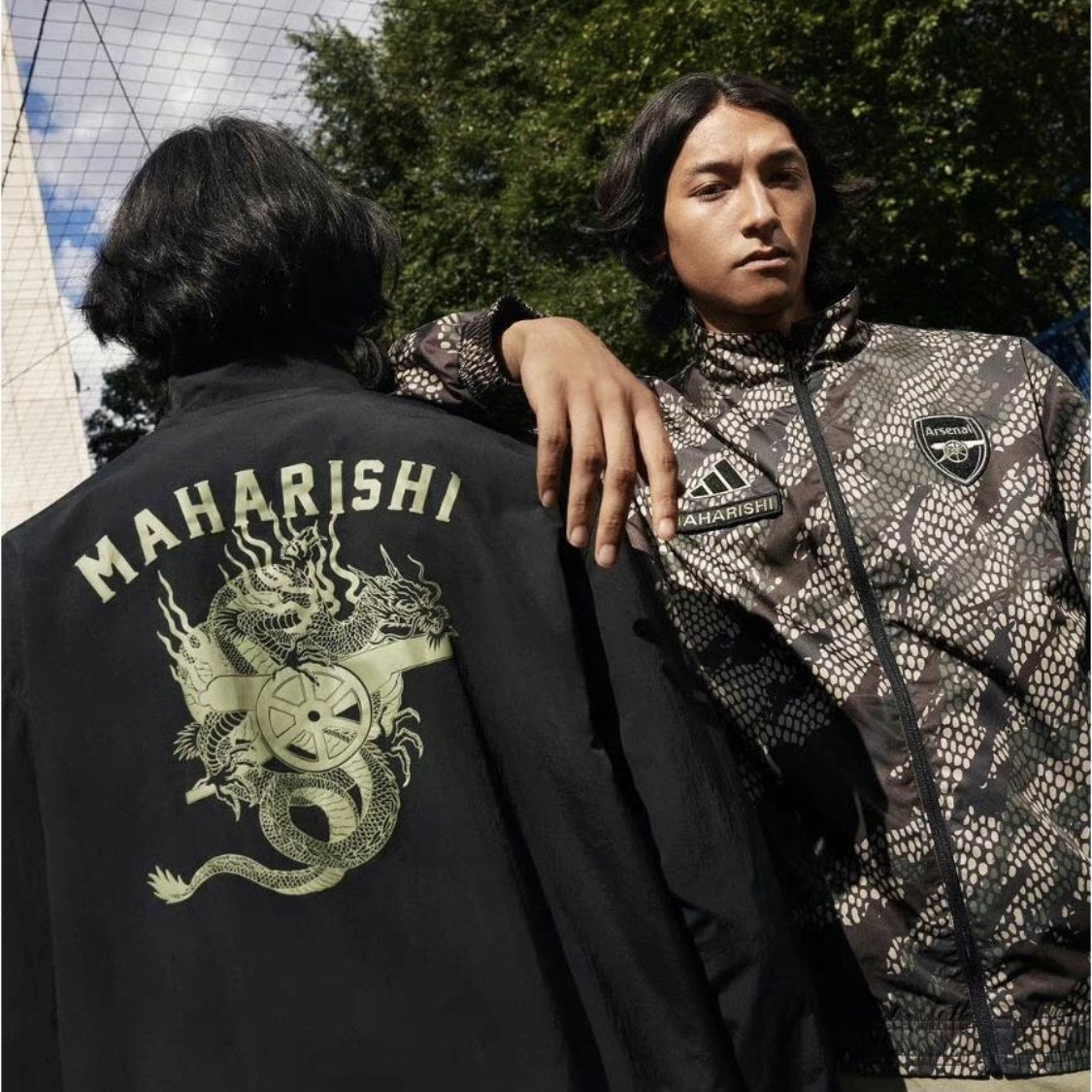 Adidas Arsenal Ian Wright Anthem Jacket Black - KR Sizing, Adidas x Arsenal x Maharishi Anthem Jacket Black Tent Green - US Sizing 착용 스타일