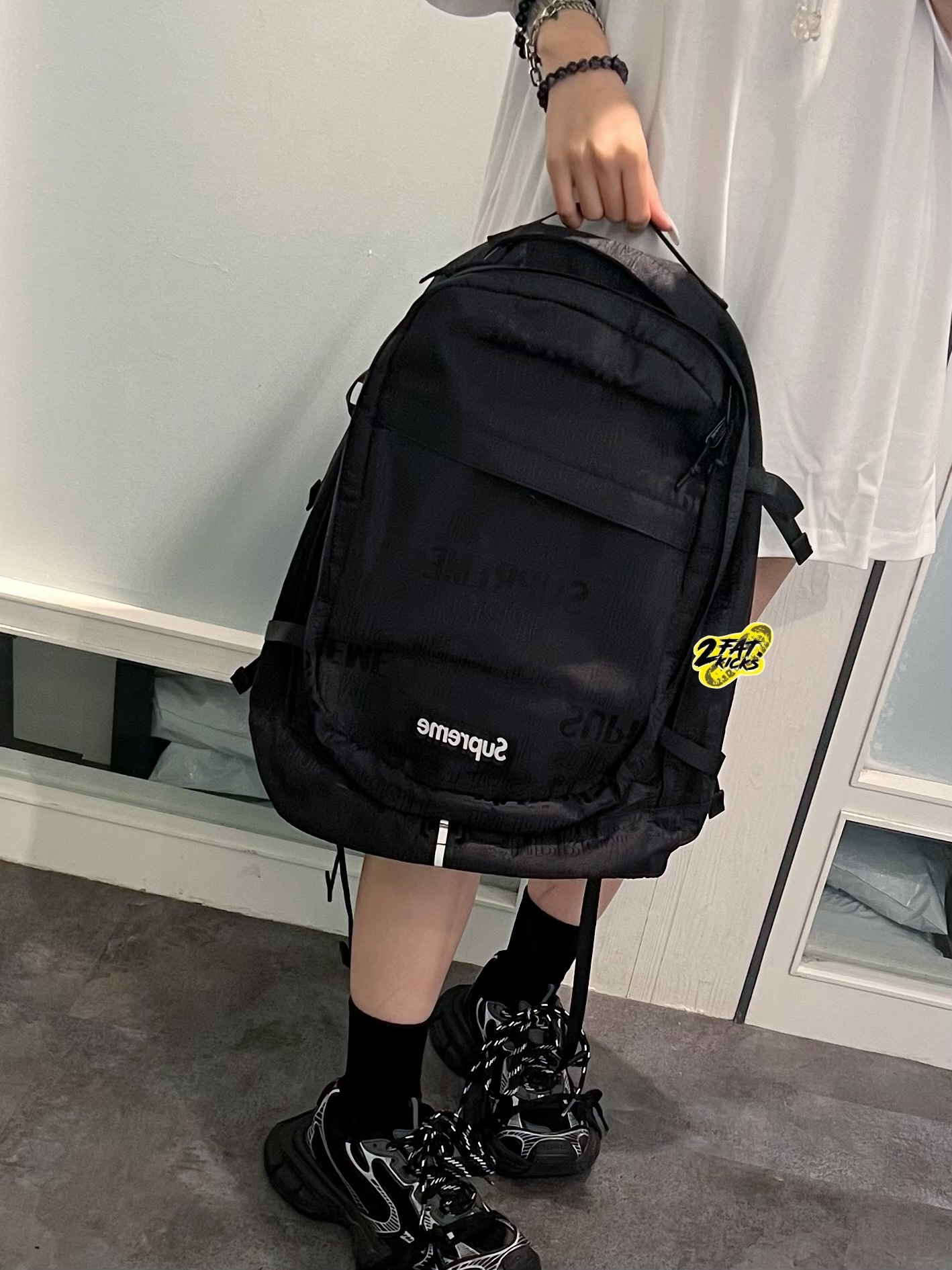Supreme Backpack Black - 19SS 착용 스타일 - 3