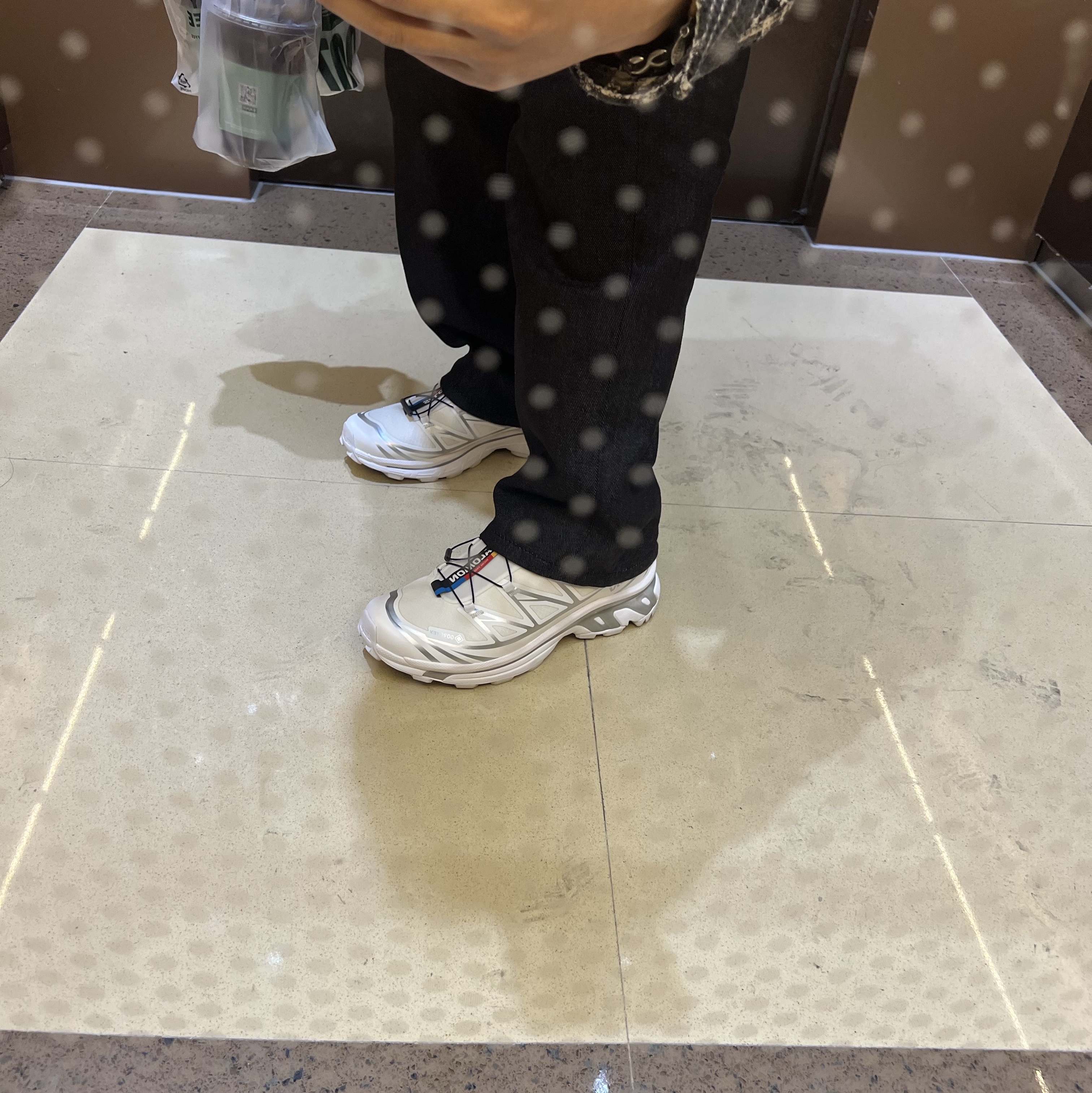 Salomon XT-6 Gore-Tex White Silver 착용 스타일 - 4