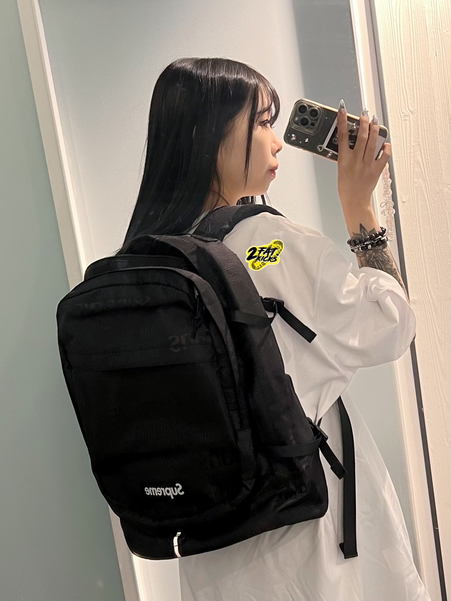 Supreme Backpack Black - 19SS 착용 스타일 - 2