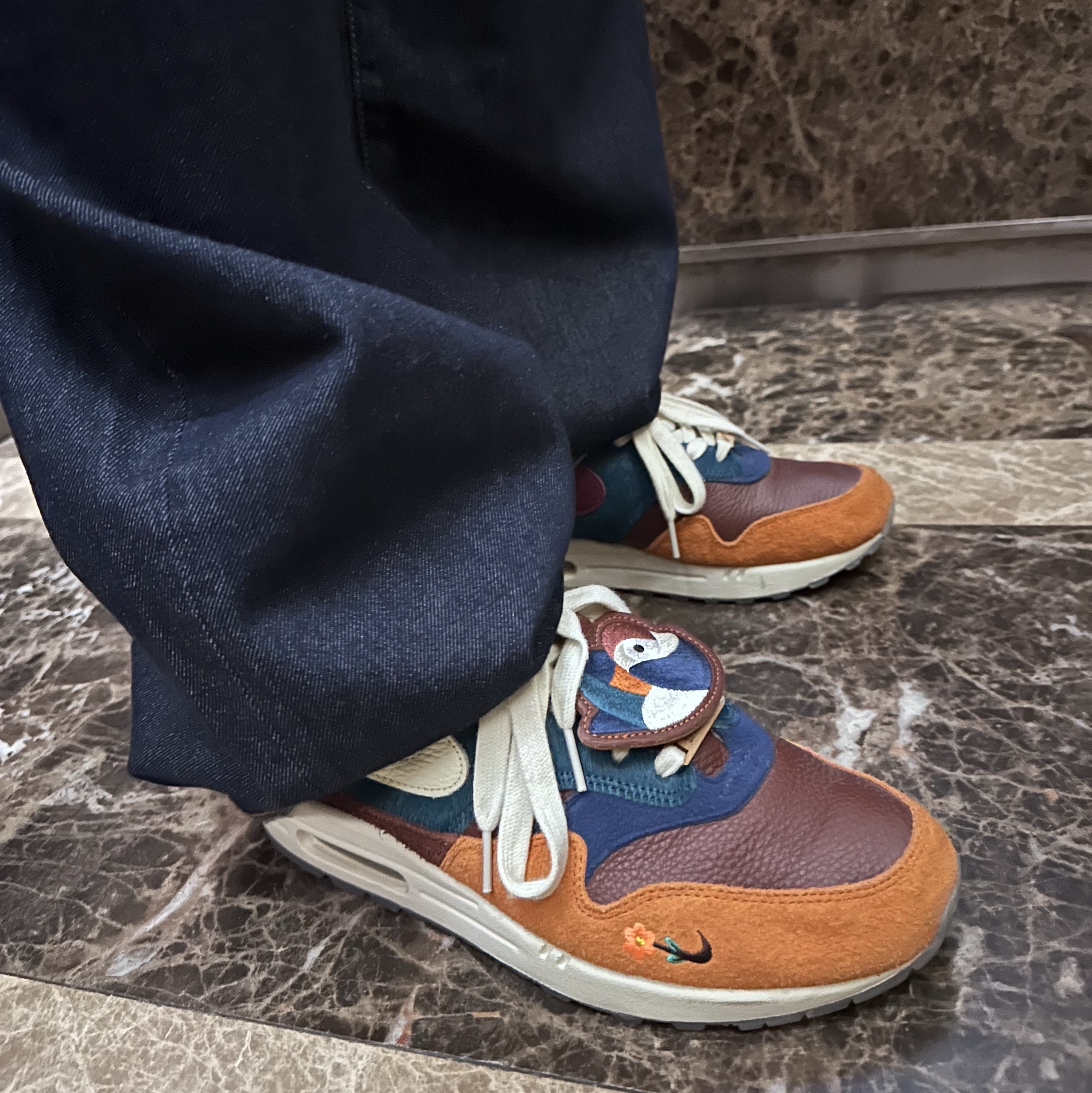 Stussy Denim Big OL' Jean Rinsed Indigo, Nike x Kasina Air Max 1 SP Won-Ang Orange 착용 스타일 - 2