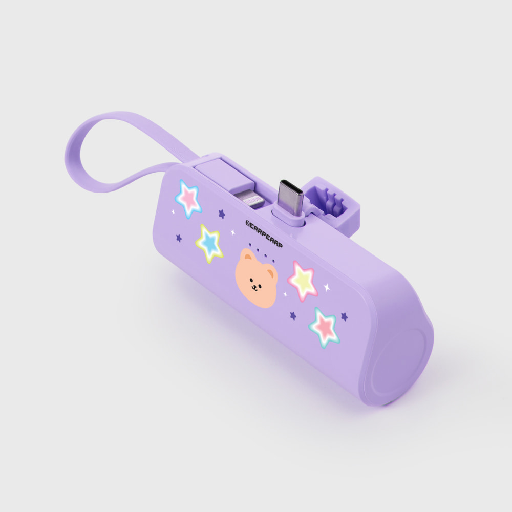 어프어프 스타 코비 도킹 타입 어질러리 배터리 퍼플(earpearp Star Covy Docking Type Auxiliary Battery Purple) - 2