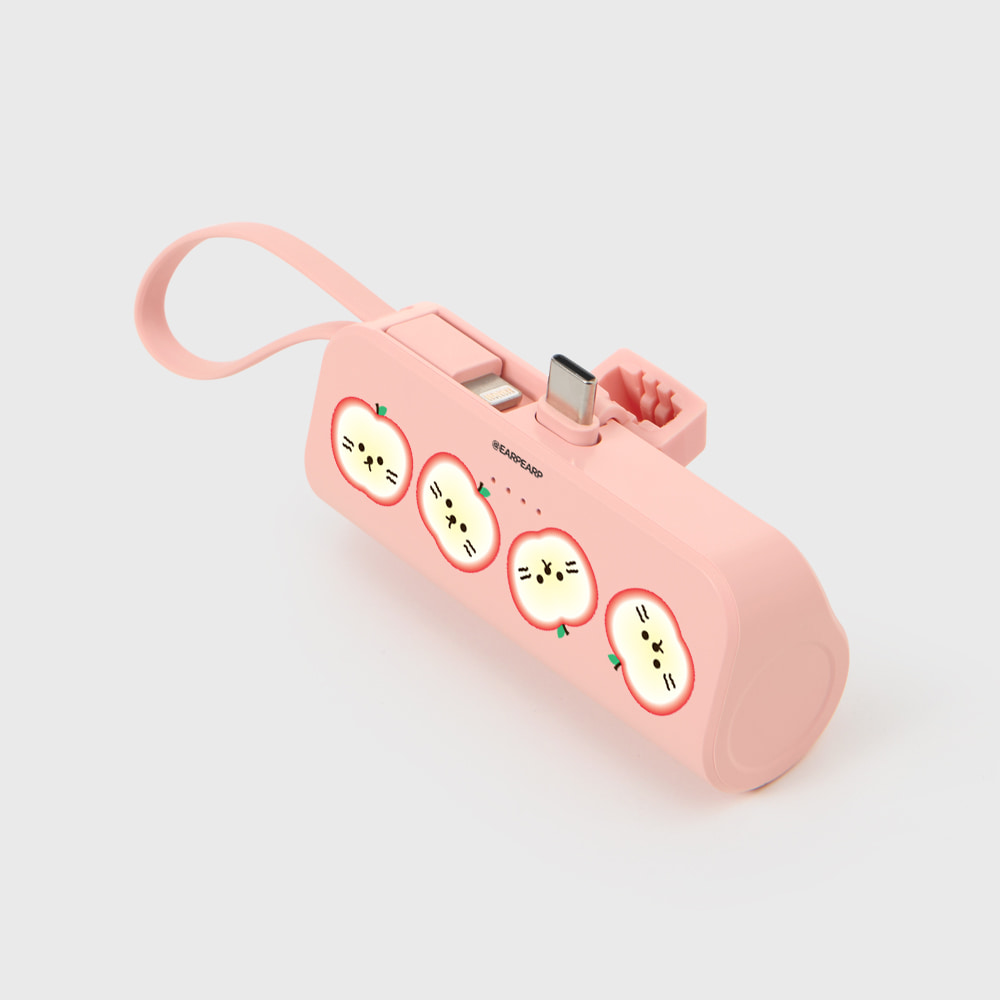 어프어프 애플 치치 도킹 타입 어질러리 배터리 핑크(earpearp Apple Chichi Docking Type Auxiliary Battery Pink) - 2