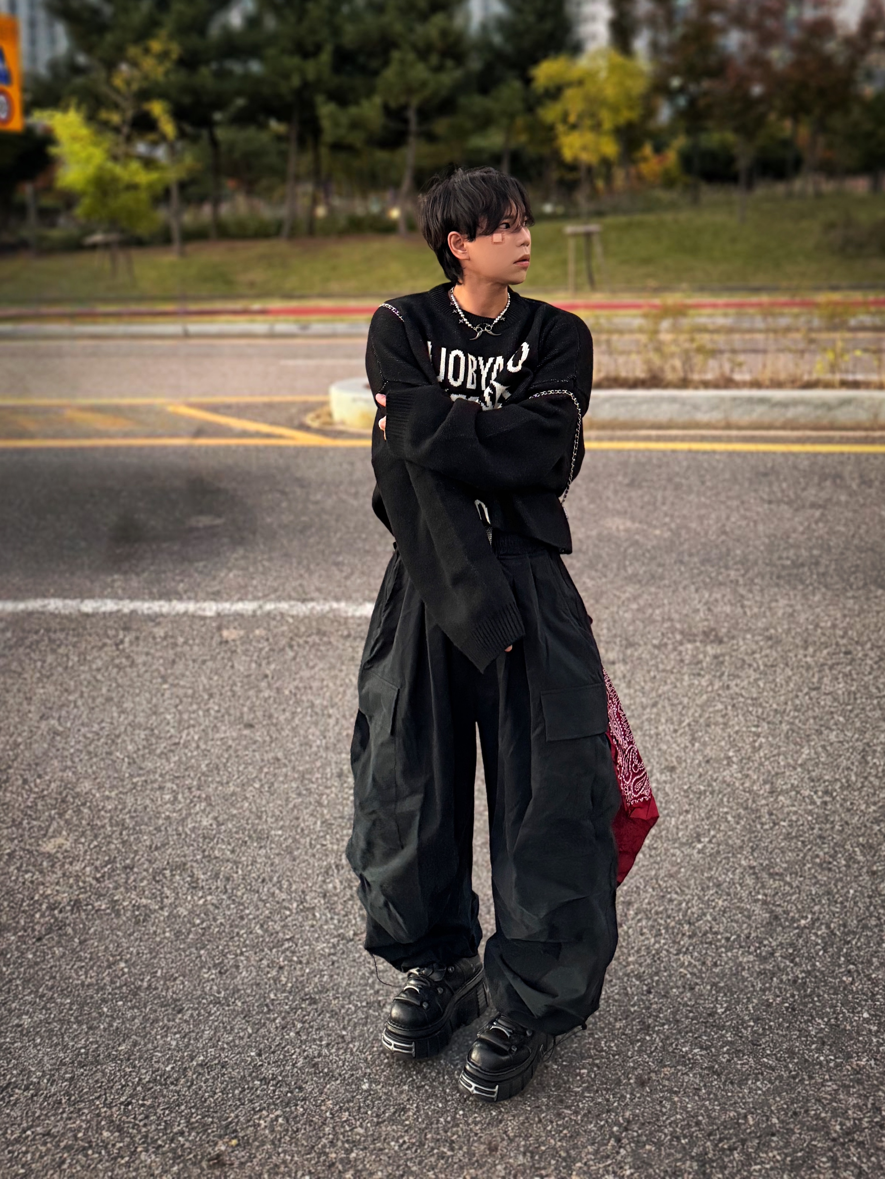 New Rock x Vetements Edition Gamer Ankle Boots Black 착용 스타일 - 1