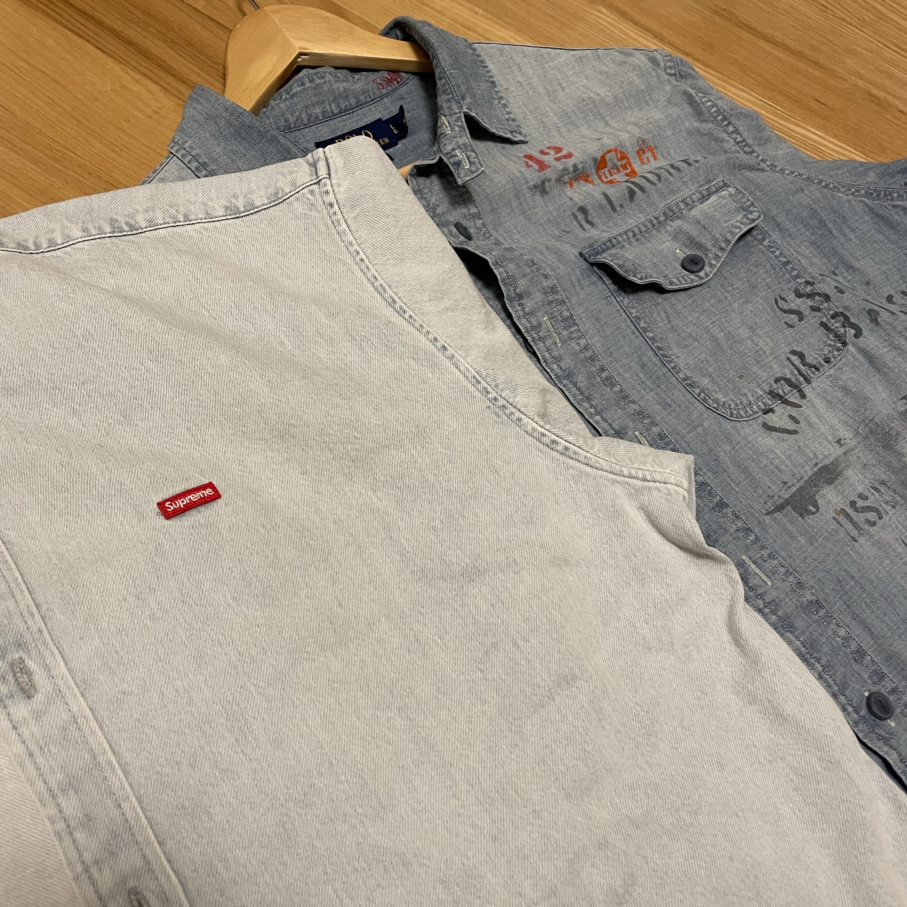 Supreme Small Box Shirt Washed Denim - 24FW 착용 스타일 - 3