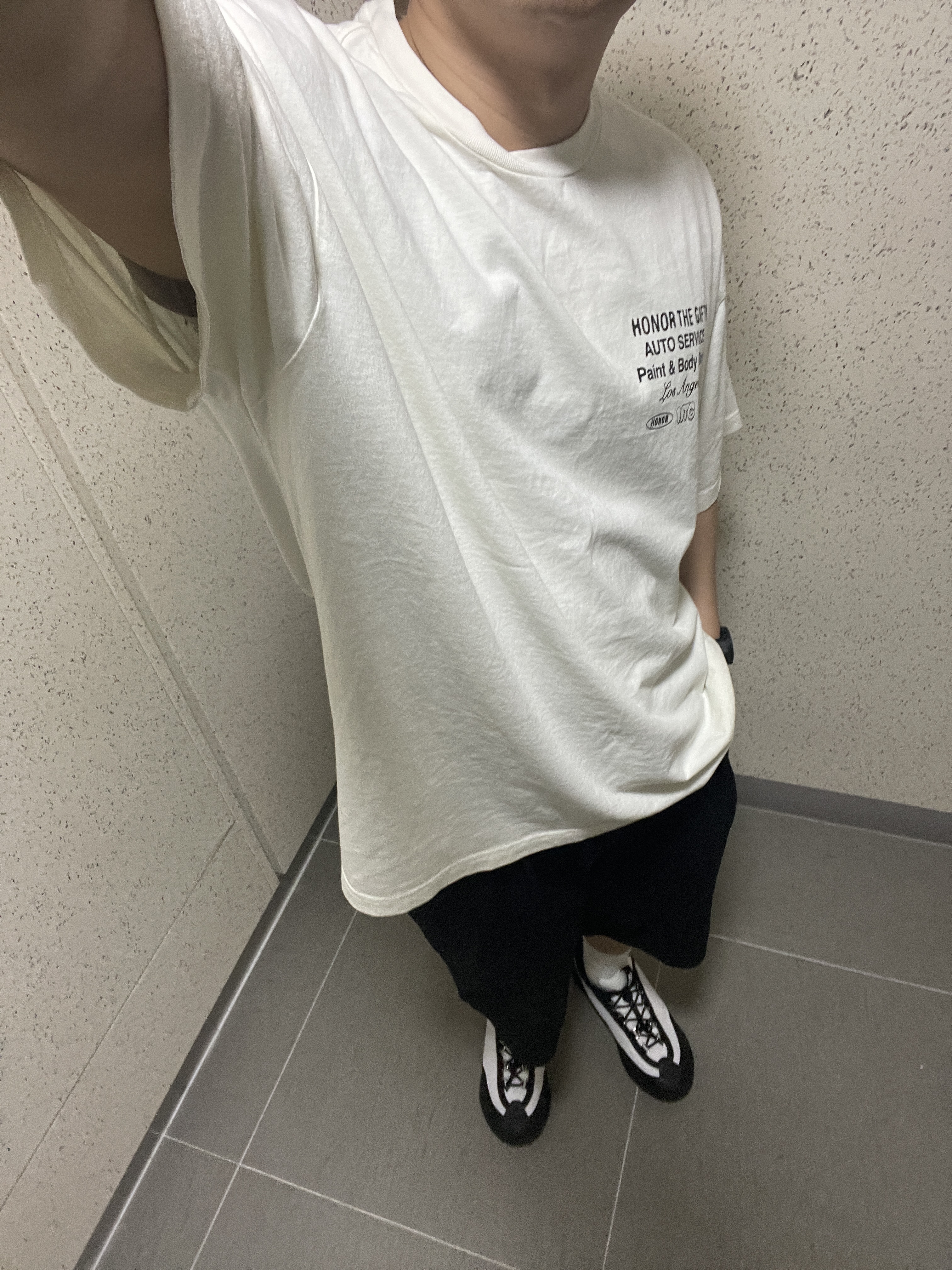 Nike x Comme des Garcons Homme Plus ACG Mountain Fly 2 Low Black White 착용 스타일 - 1