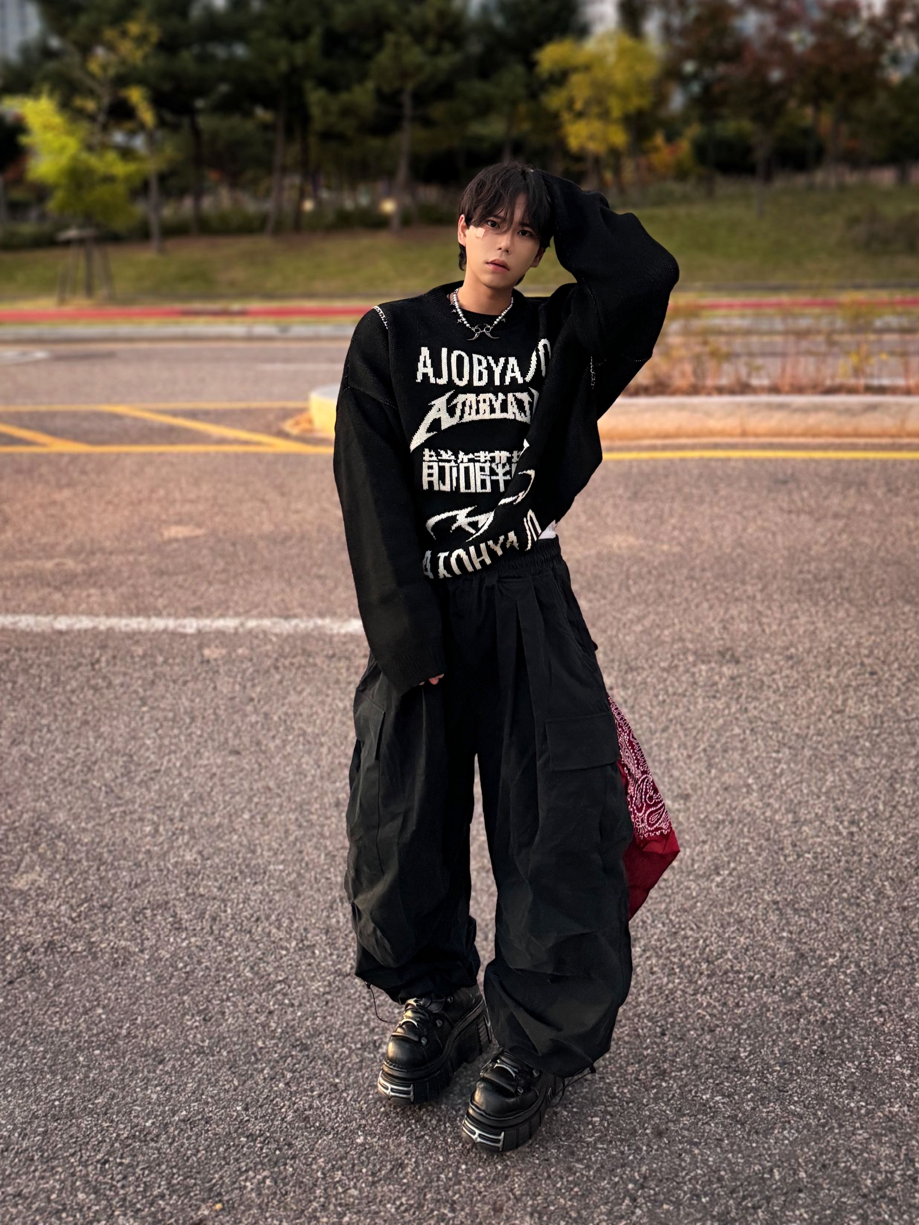 New Rock x Vetements Edition Gamer Ankle Boots Black 착용 스타일 - 2
