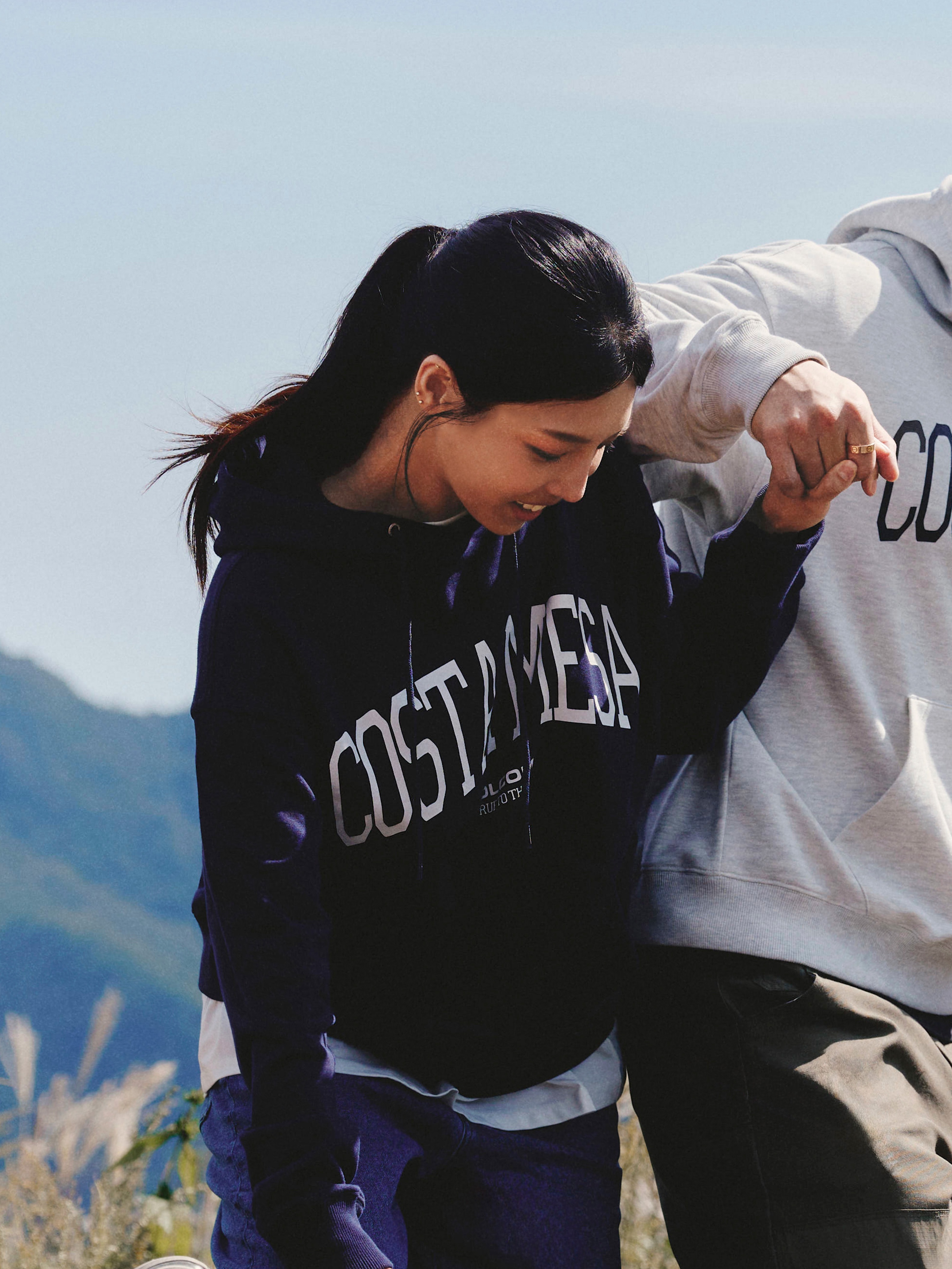 Volcom Costamesa Adress Overfit Hood Navy, Volcom Costamesa Adress Overfit Hood Ice Grey 착용 스타일