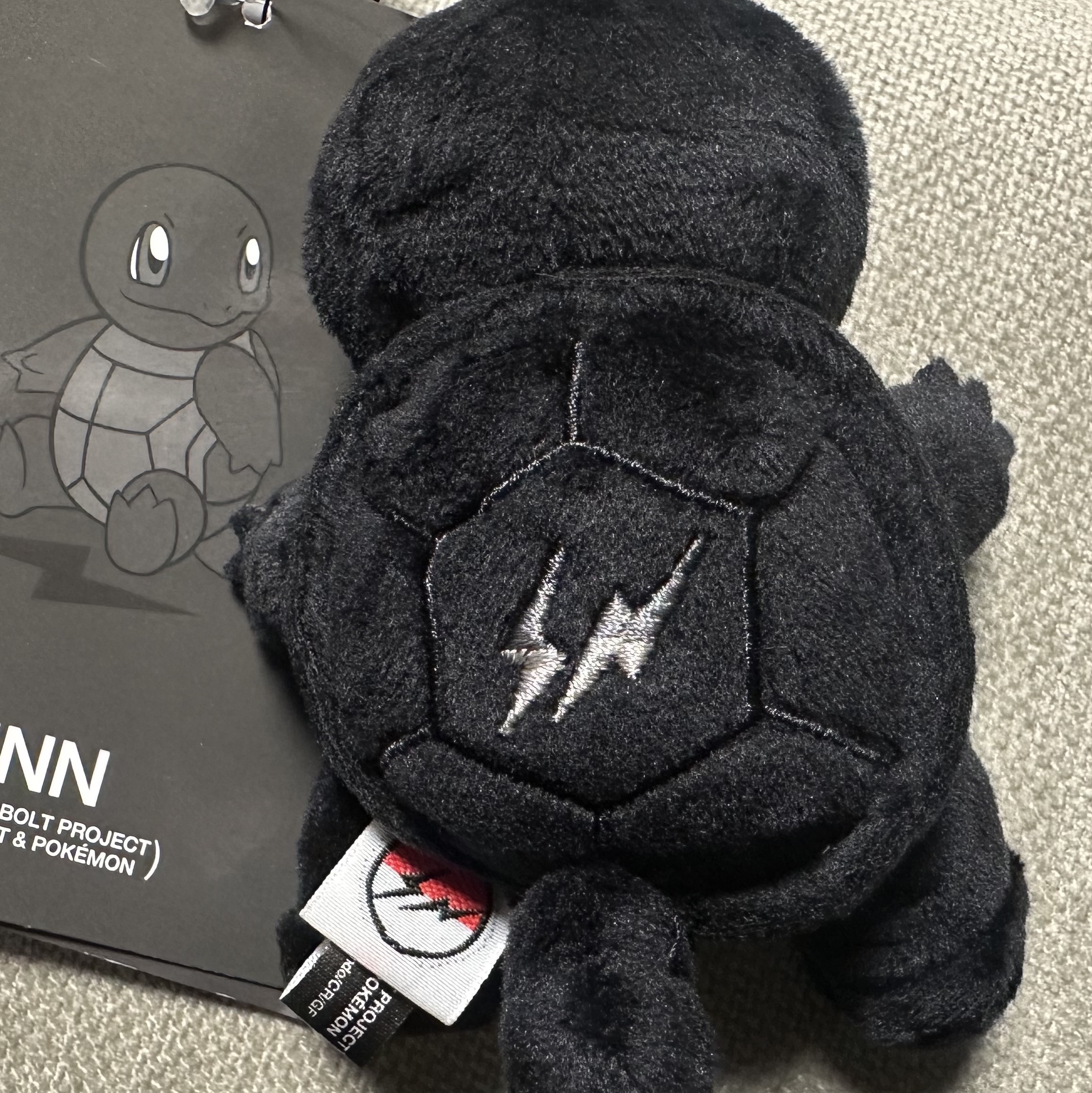 Fragment x Pokemon INN Thunderbolt Project TBP Mascot Key Ring Zenigame Black 착용 스타일
