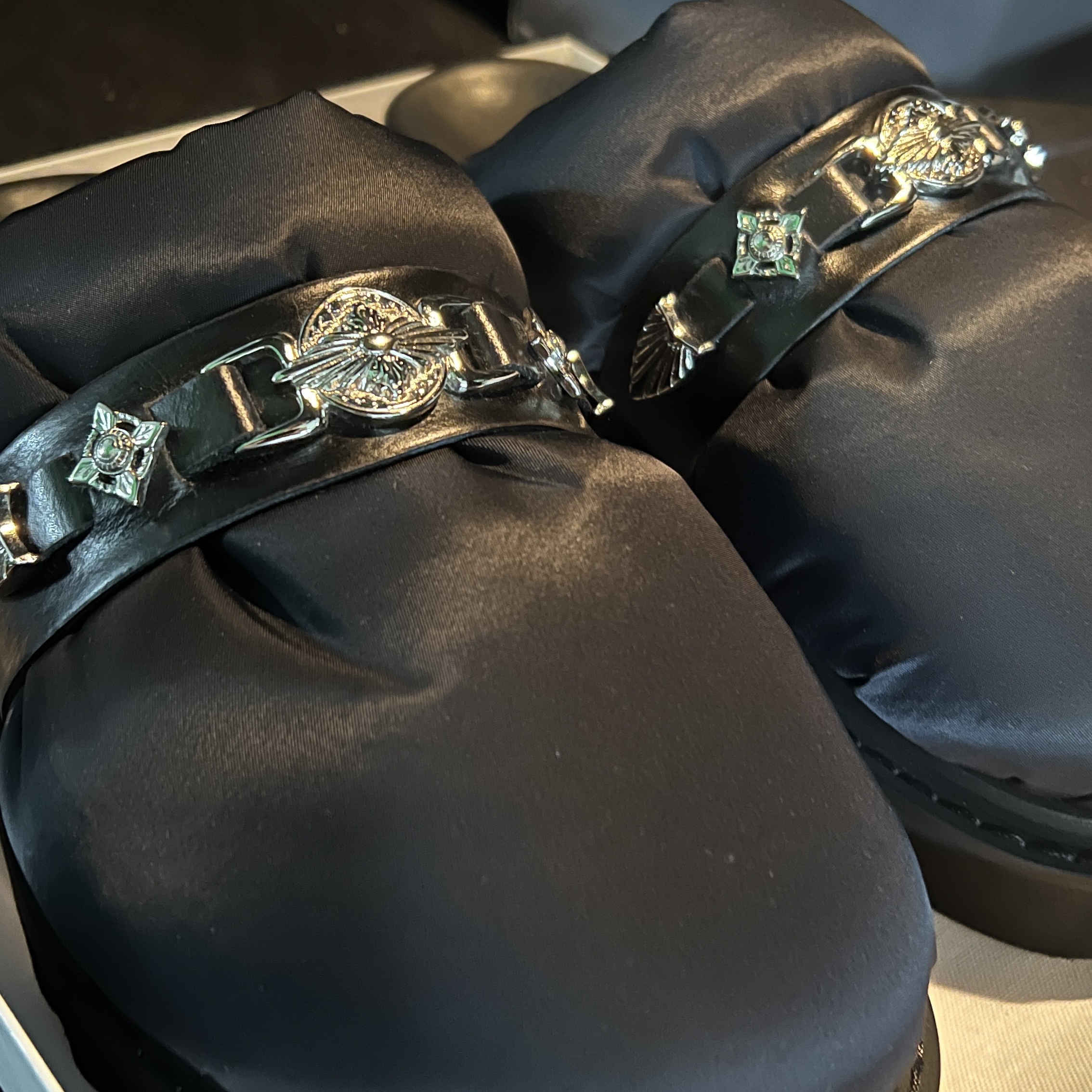(W) Toga Pulla AJ1280 Metal Belt Sabot Black Nylon 착용 스타일 - 2