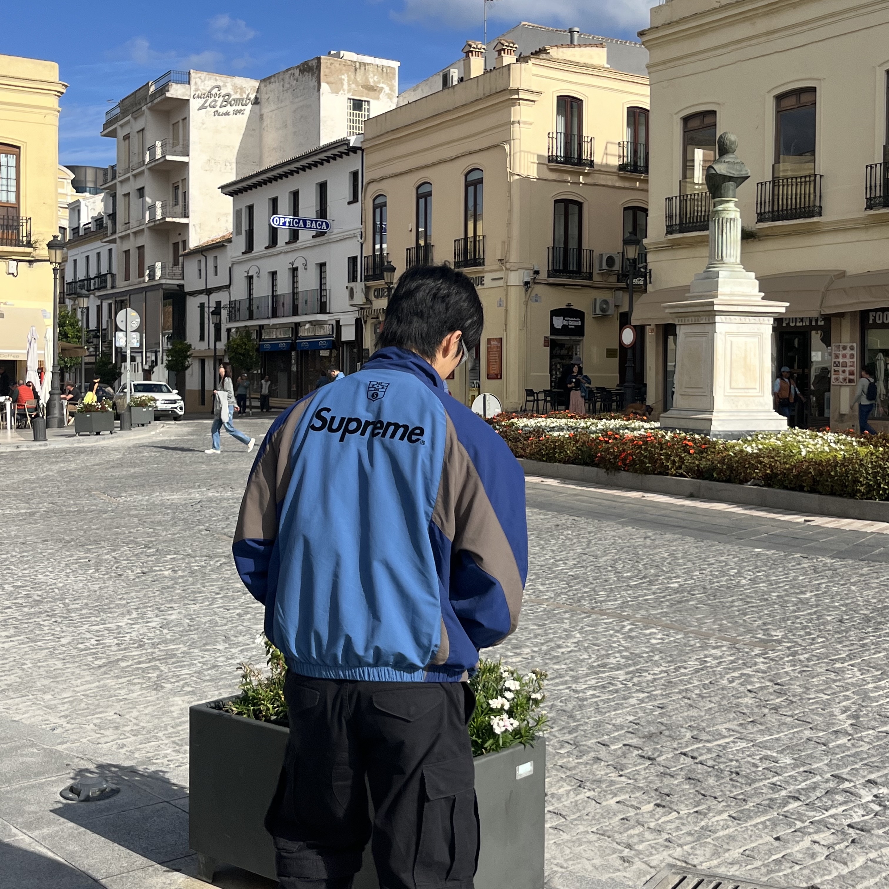 Supreme S Logo Track Jacket Navy - 24FW 착용 스타일
