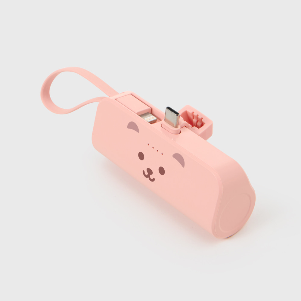 어프어프 코비 페이스 도킹 타입 어질러리 배터리 핑크(earpearp Covy Face Docking Type Auxiliary Battery Pink) - 2