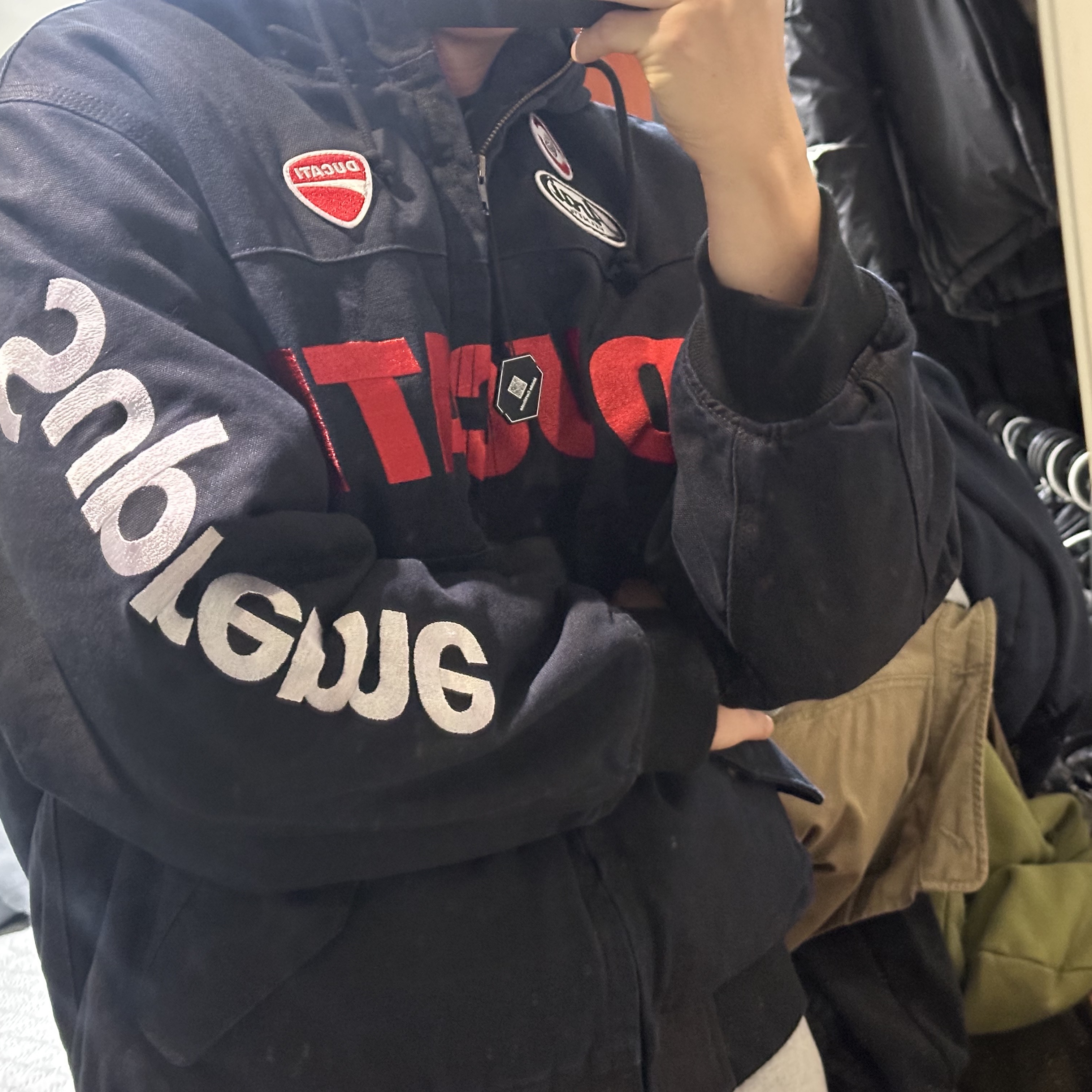 Supreme x Ducati Hooded Racing Jacket Black - 24SS 착용 스타일