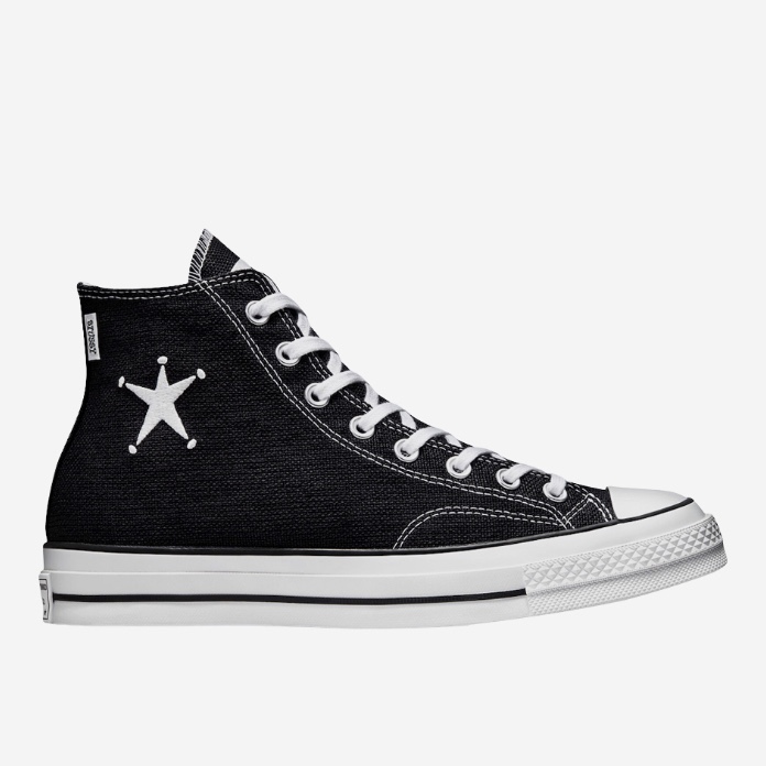 Converse x Stussy Chuck 70 High Black 착용 스타일